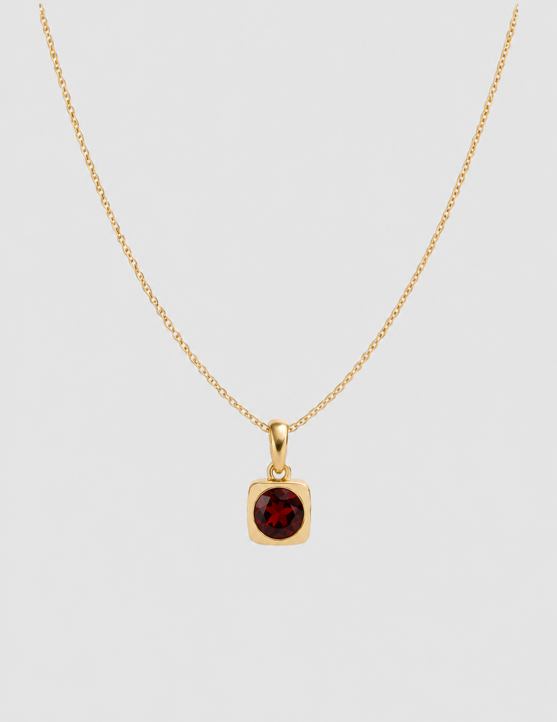 Deco Drop Necklace - Red Garnet