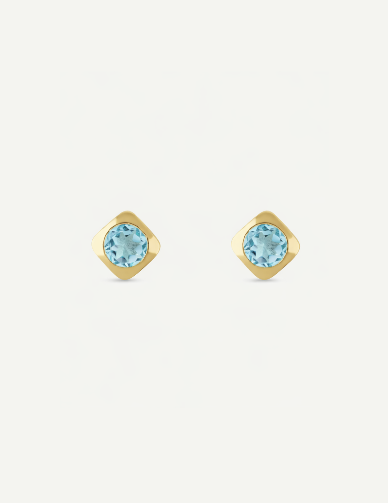 Deco Studs Gold - Blue Topaz