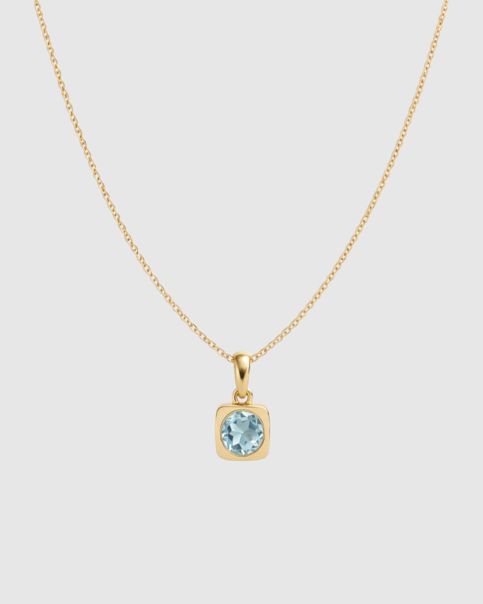 Deco Drop Necklace - Blue Topaz