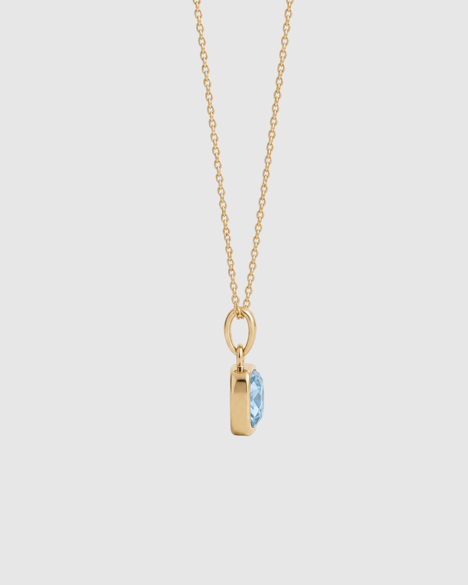 Deco Drop Necklace - Blue Topaz