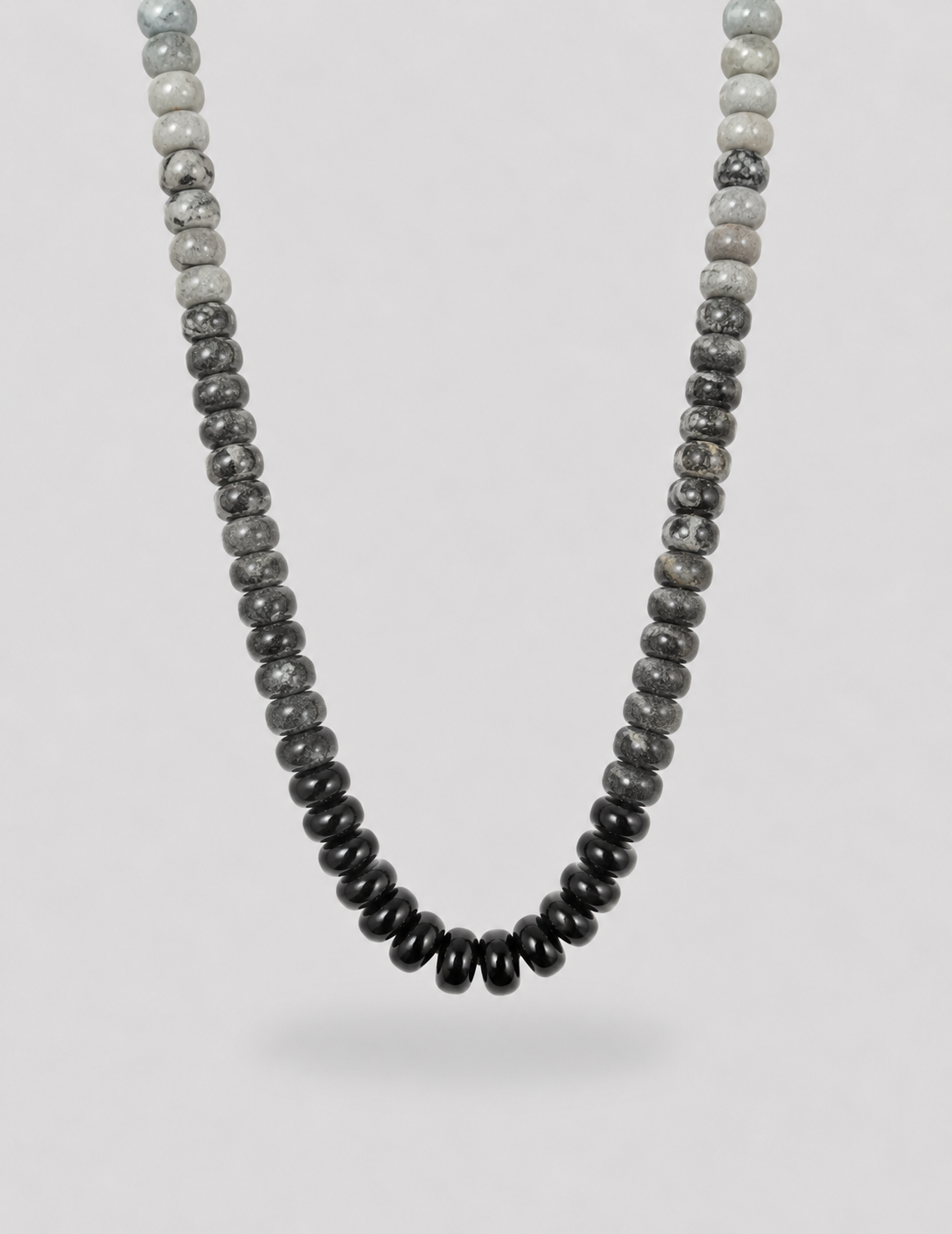 Eleni Black Agate Beaded Necklace