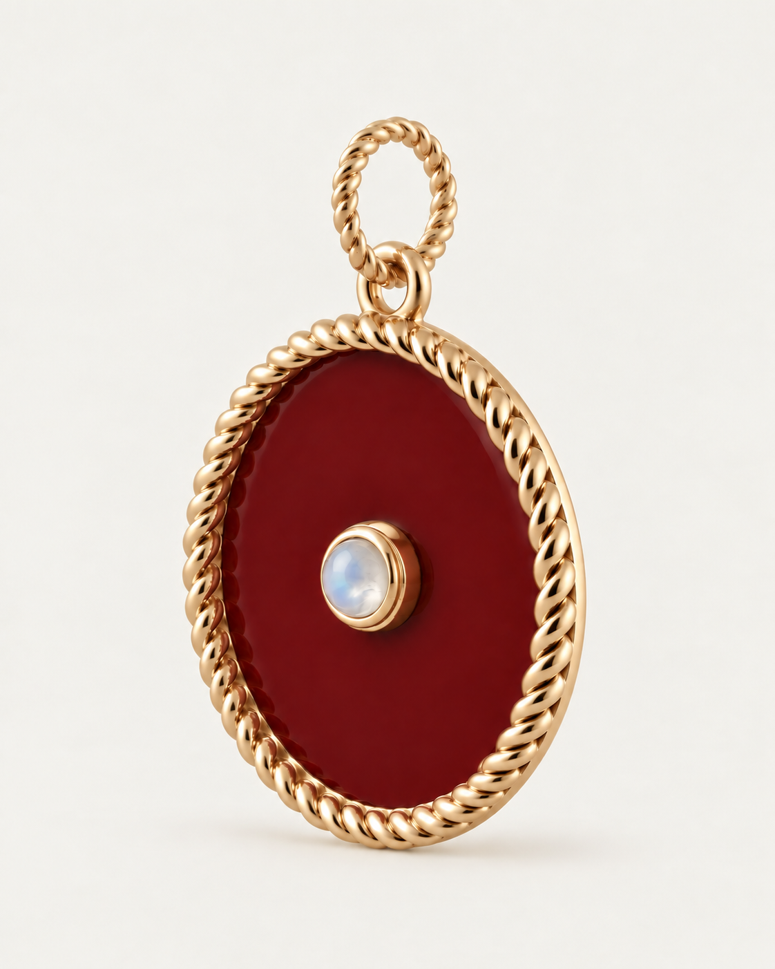 Ella Pendant Red Dahlia and Quartz