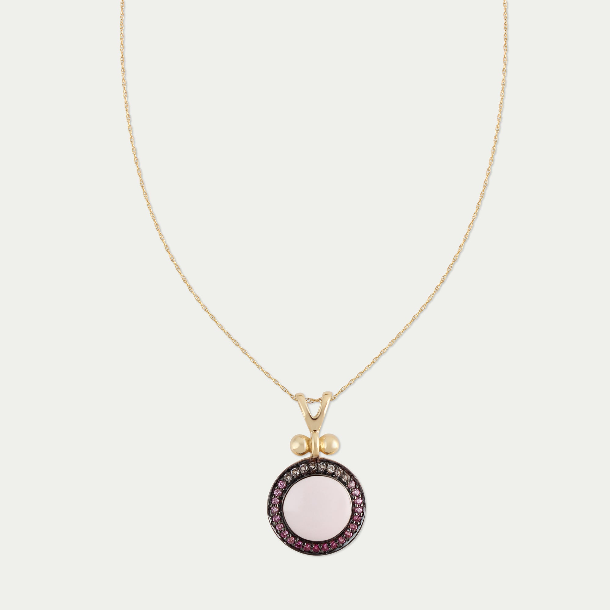 Katherine Necklace Pink Tourmaline- 14k Yellow Gold