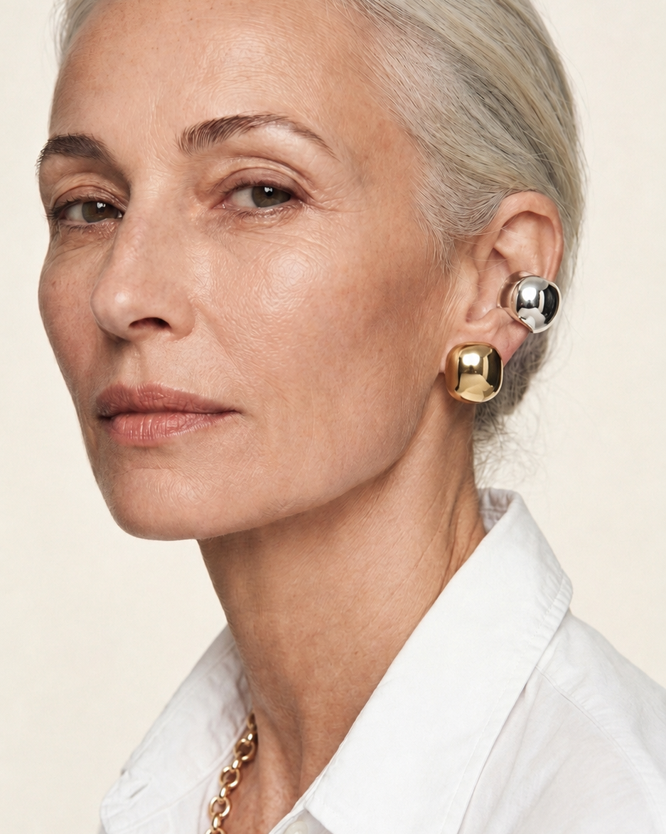 Kathleen Pillow Earrings – Sculptural Gold Stud Earrings