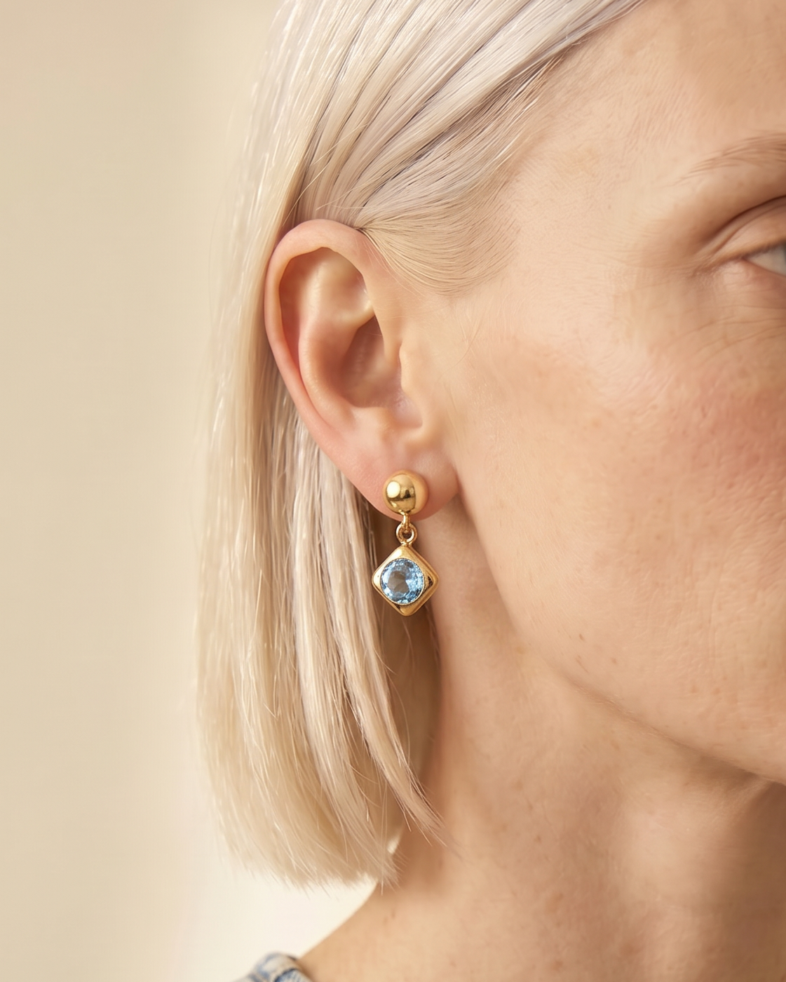 Lela Drop Earrings - Blue Topaz