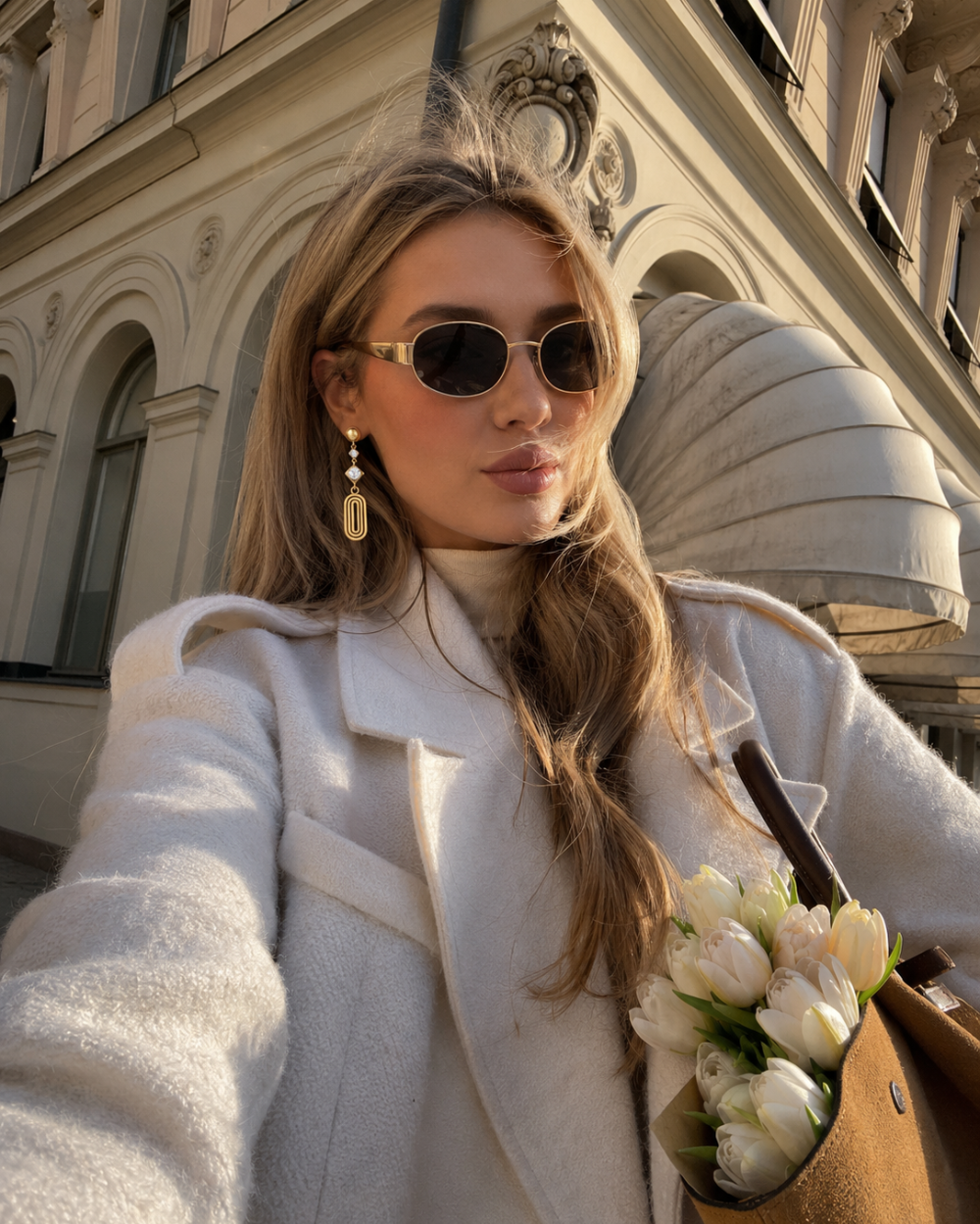 Louis Deco Drops - Gold White Topaz