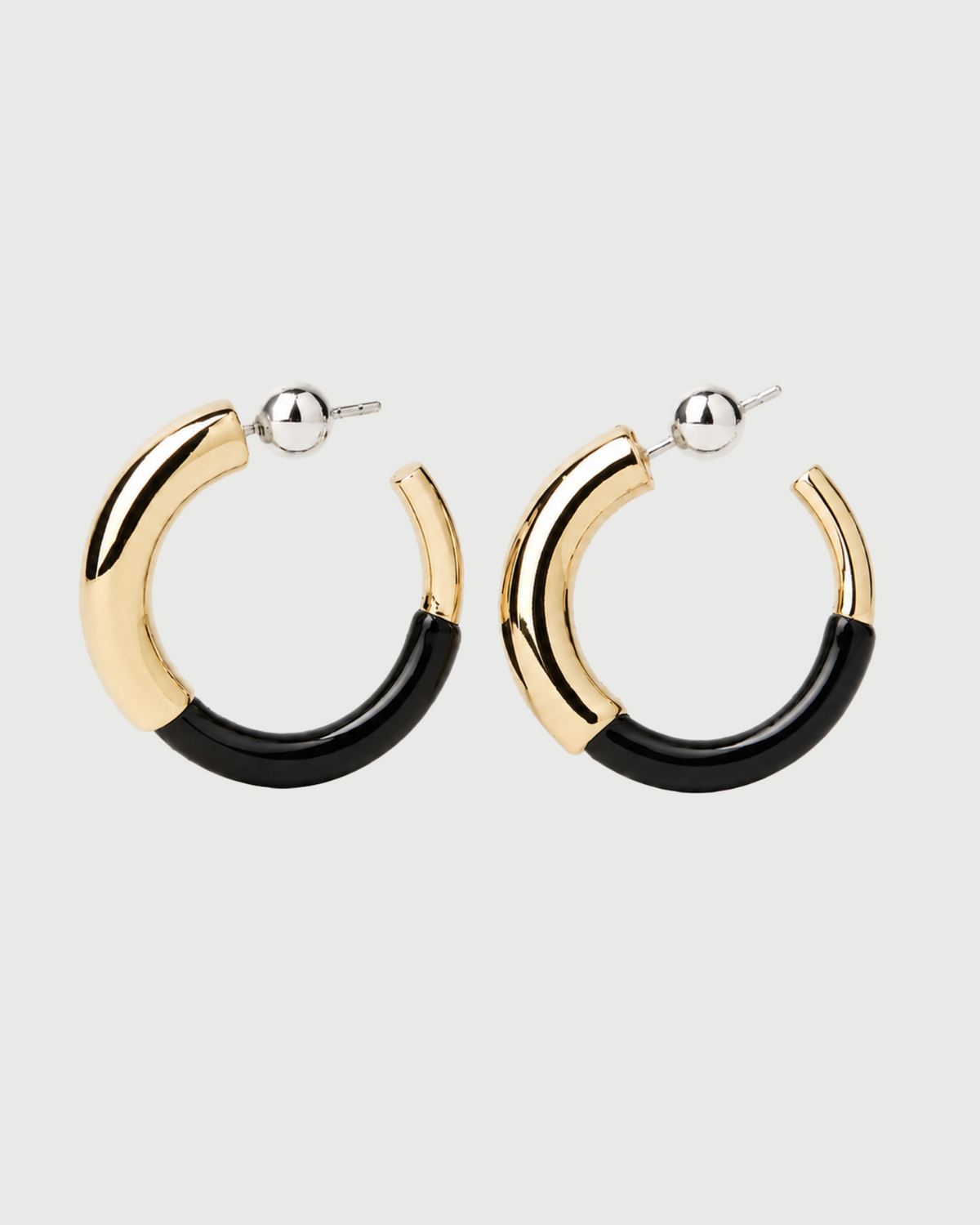 Two-tone Maggie Hoops - Black Onyx