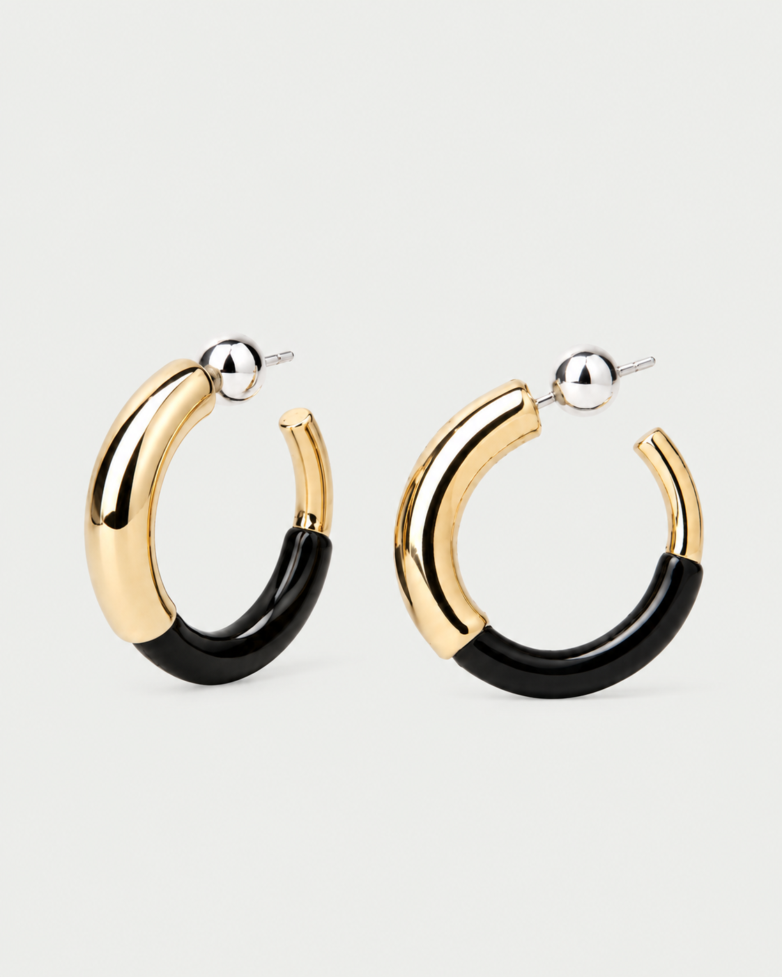 Two-tone Maggie Hoops - Black Onyx