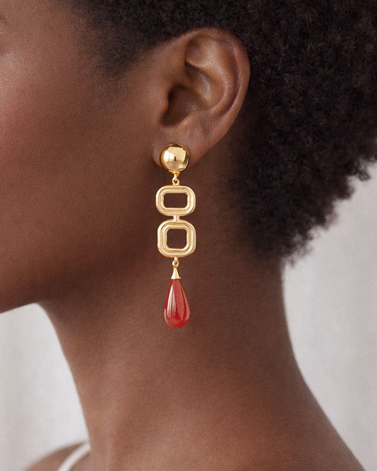 Marcela Earings - Deco Red Onyx