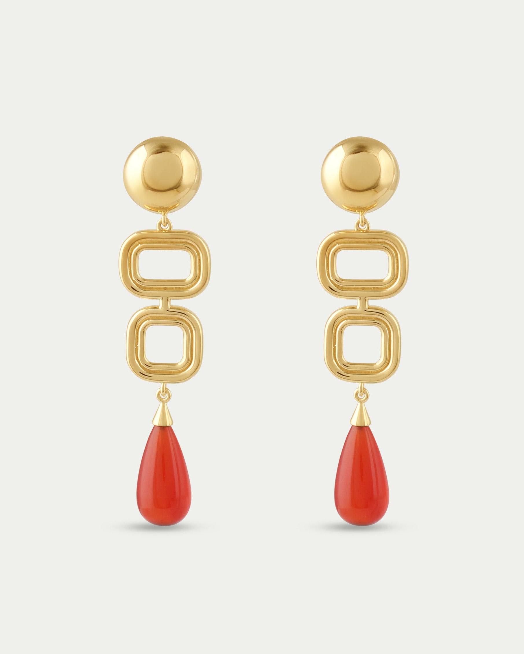 Marcela Earings - Deco Red Onyx