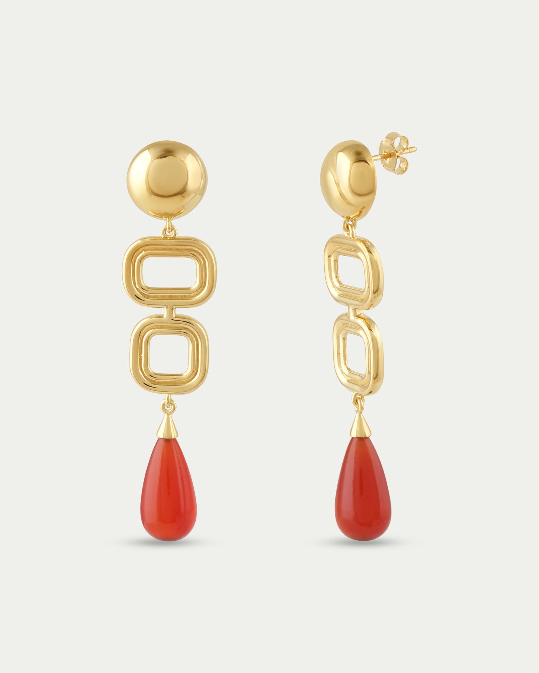 Marcela Earings - Deco Red Onyx