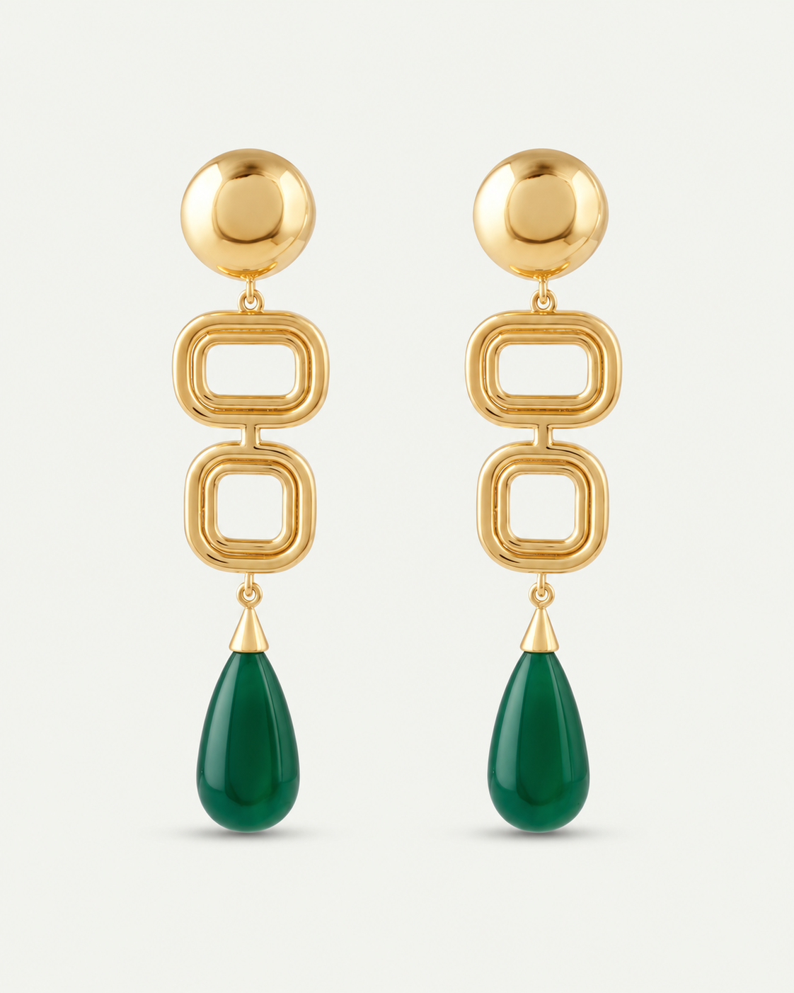 Marcela Earings - Deco Green Onyx