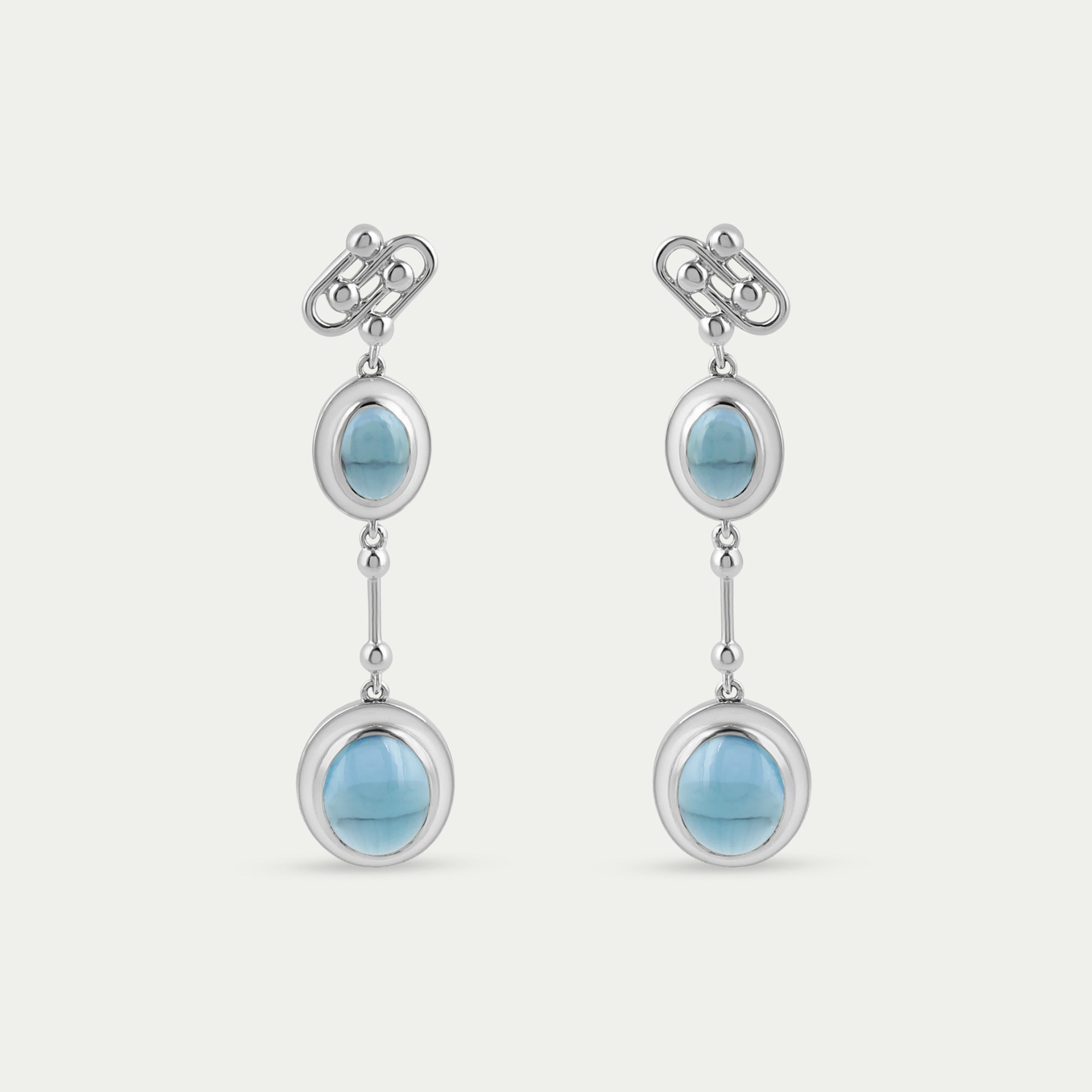 Neda Earrings London Blue Topaz 14k white gold