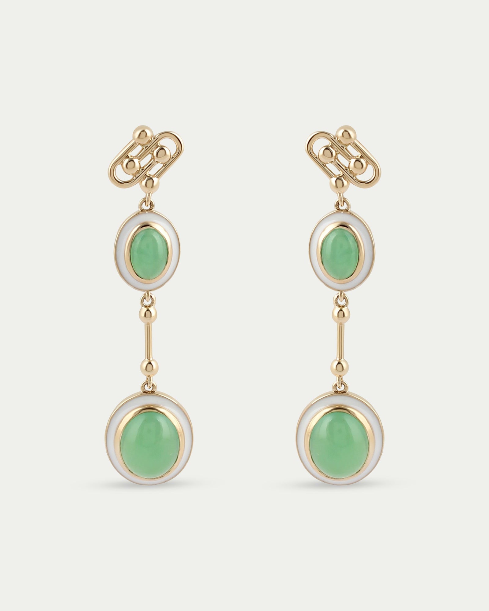 Neda Earrings Green Chrysopase 14k yellow gold