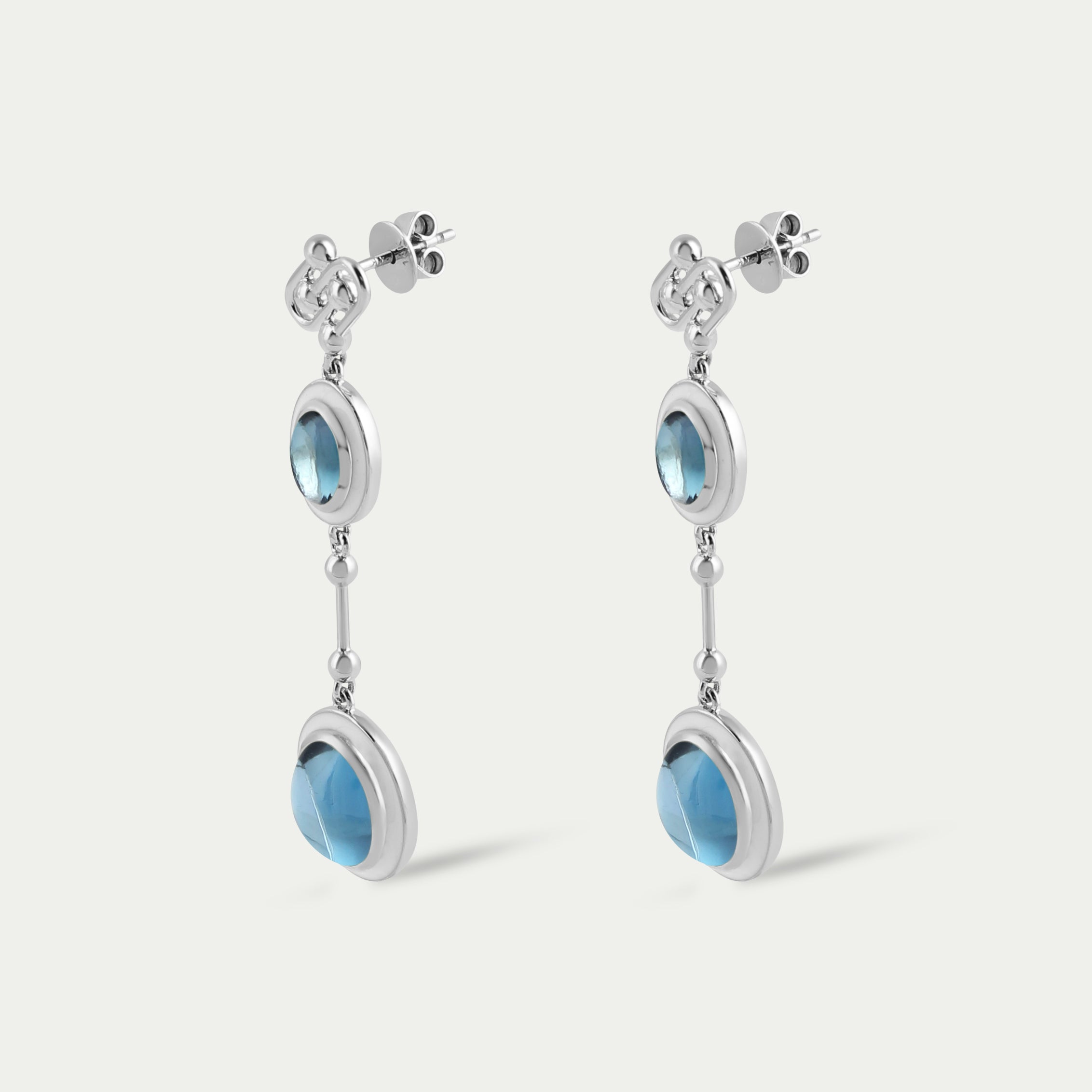 Neda Earrings London Blue Topaz 14k white gold