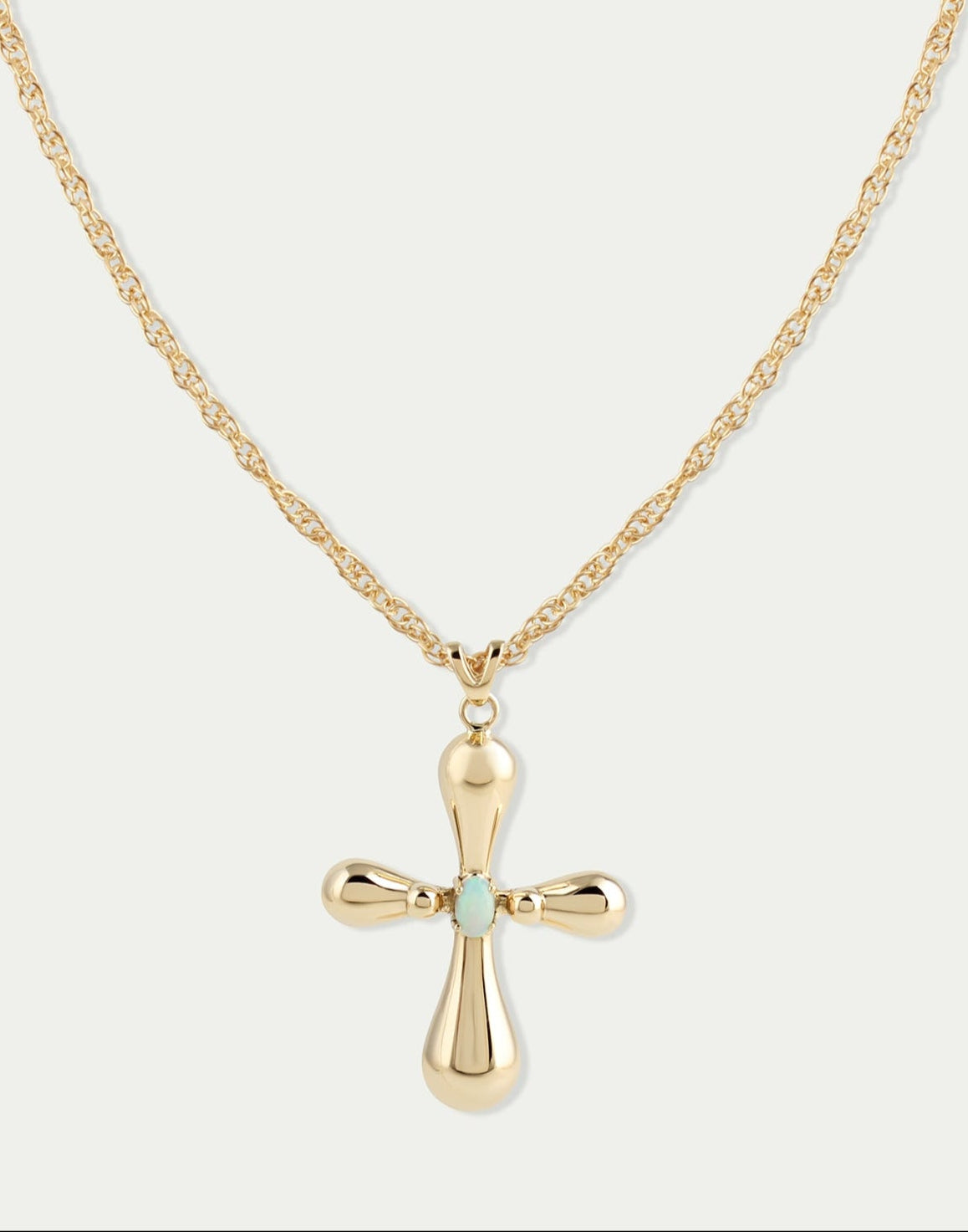 Helen Cross Necklace - 14k Yellow Gold
