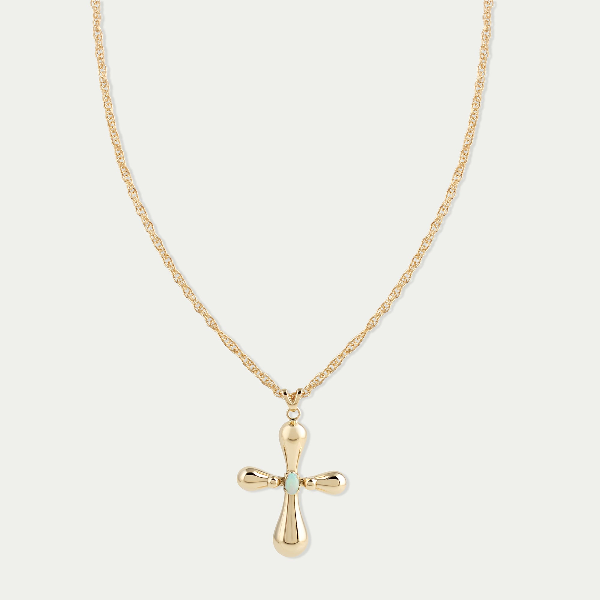 Helen Cross Necklace - 14k Yellow Gold