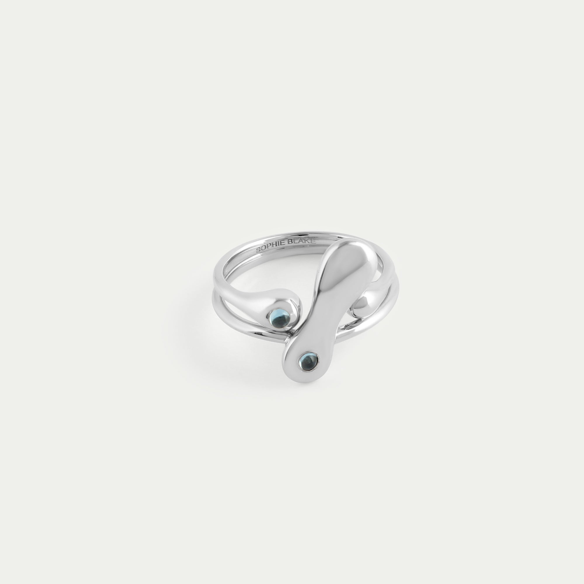 Baille Ring Blue Topaz - 14k White Gold