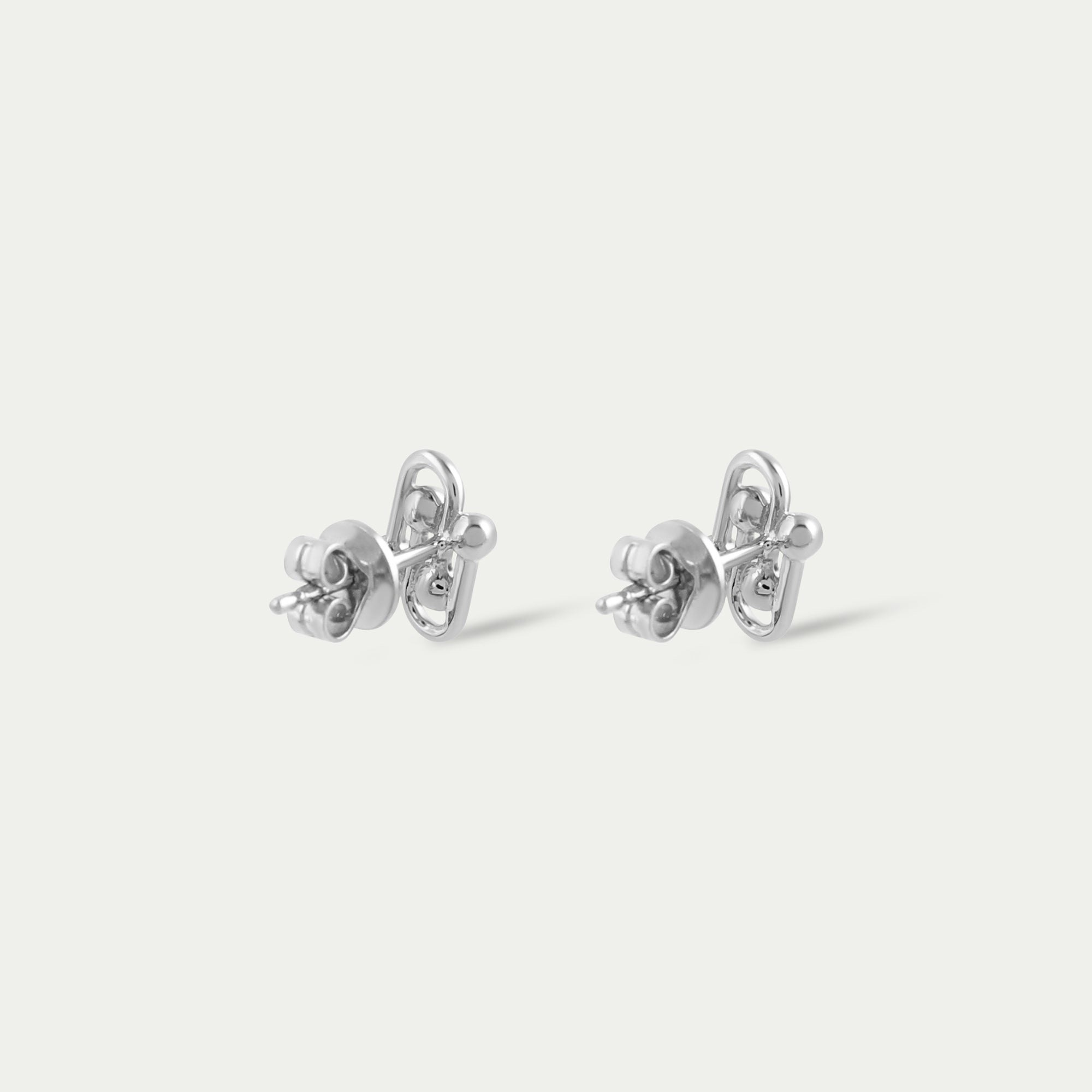 Petite Damia Stud Earrings 14k White Gold