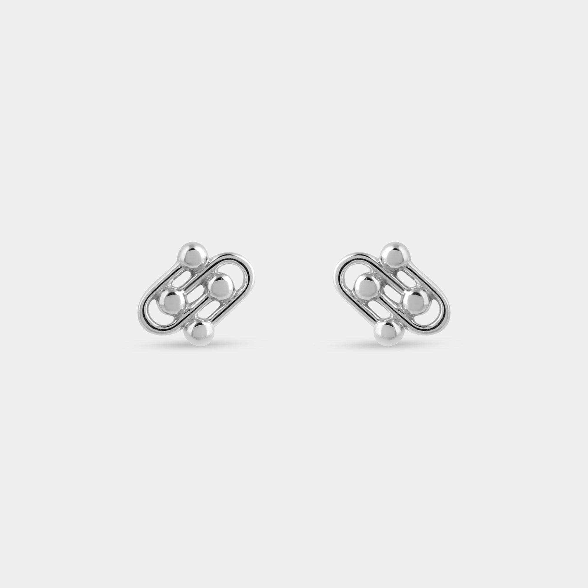 Petite Damia Stud Earrings 14k White Gold