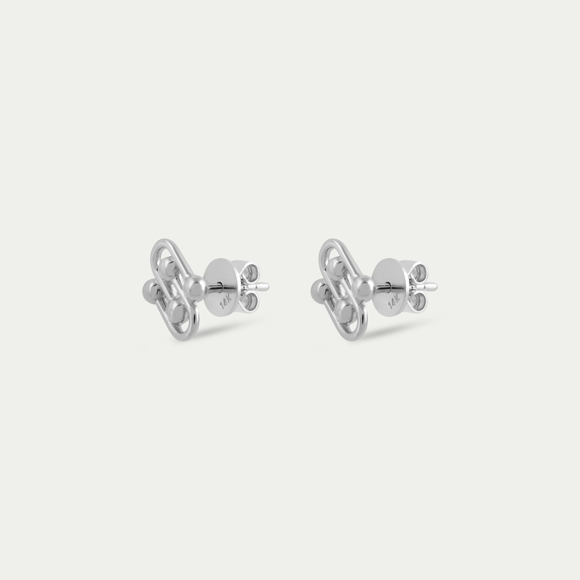 Petite Damia Stud Earrings 14k White Gold