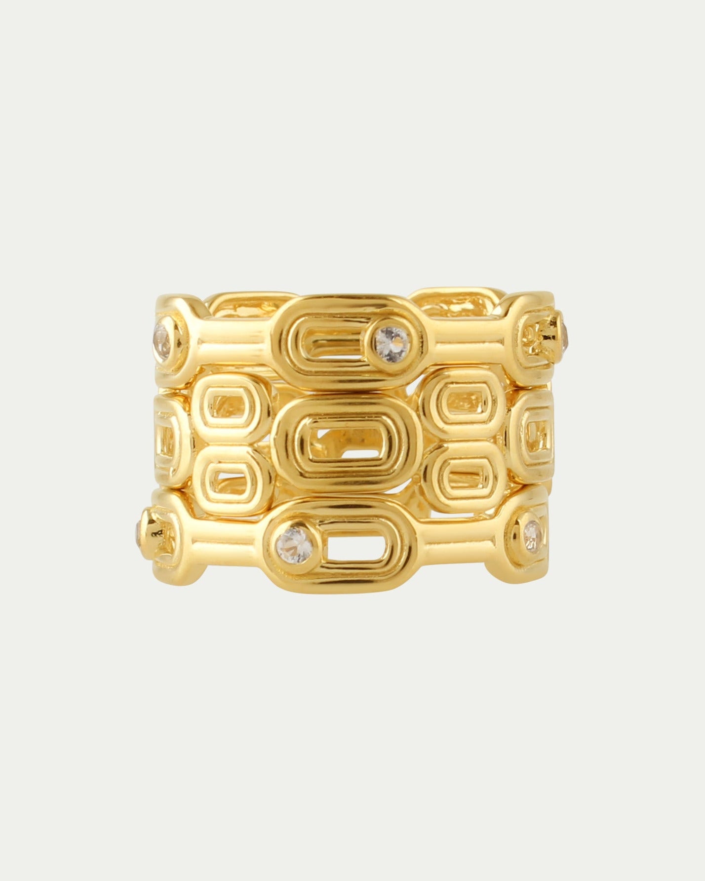 Silvana Link Rings - White Topaz