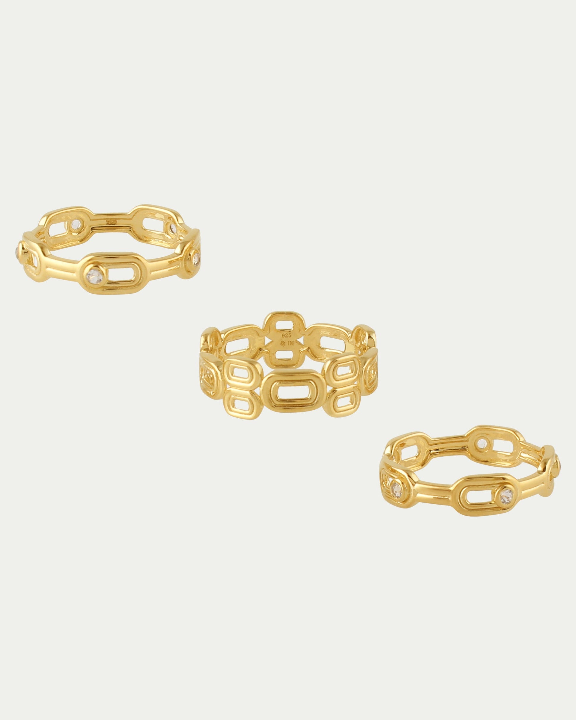 Silvana Link Rings - White Topaz