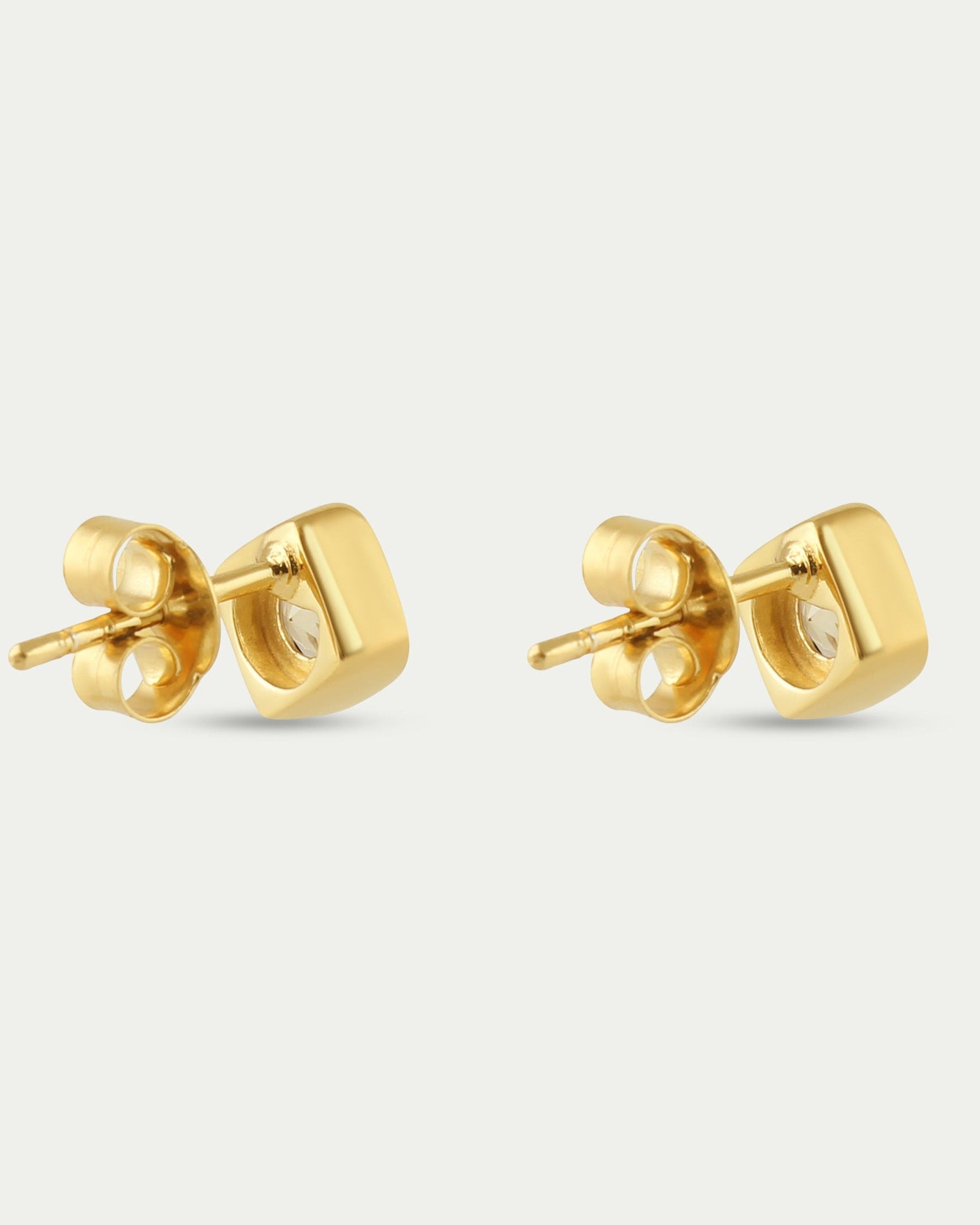 Deco Studs Gold - Citrine