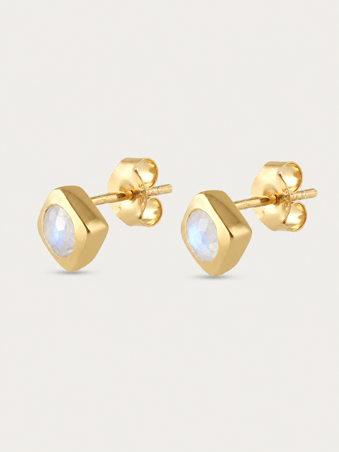 Deco Studs Gold - Moonstone