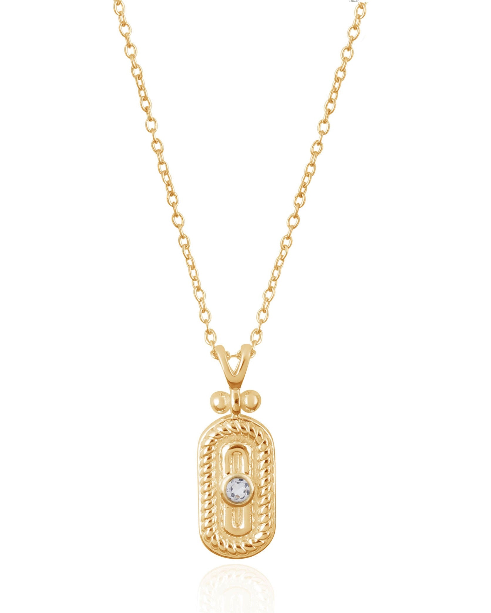 Greta Pendant - White Topaz