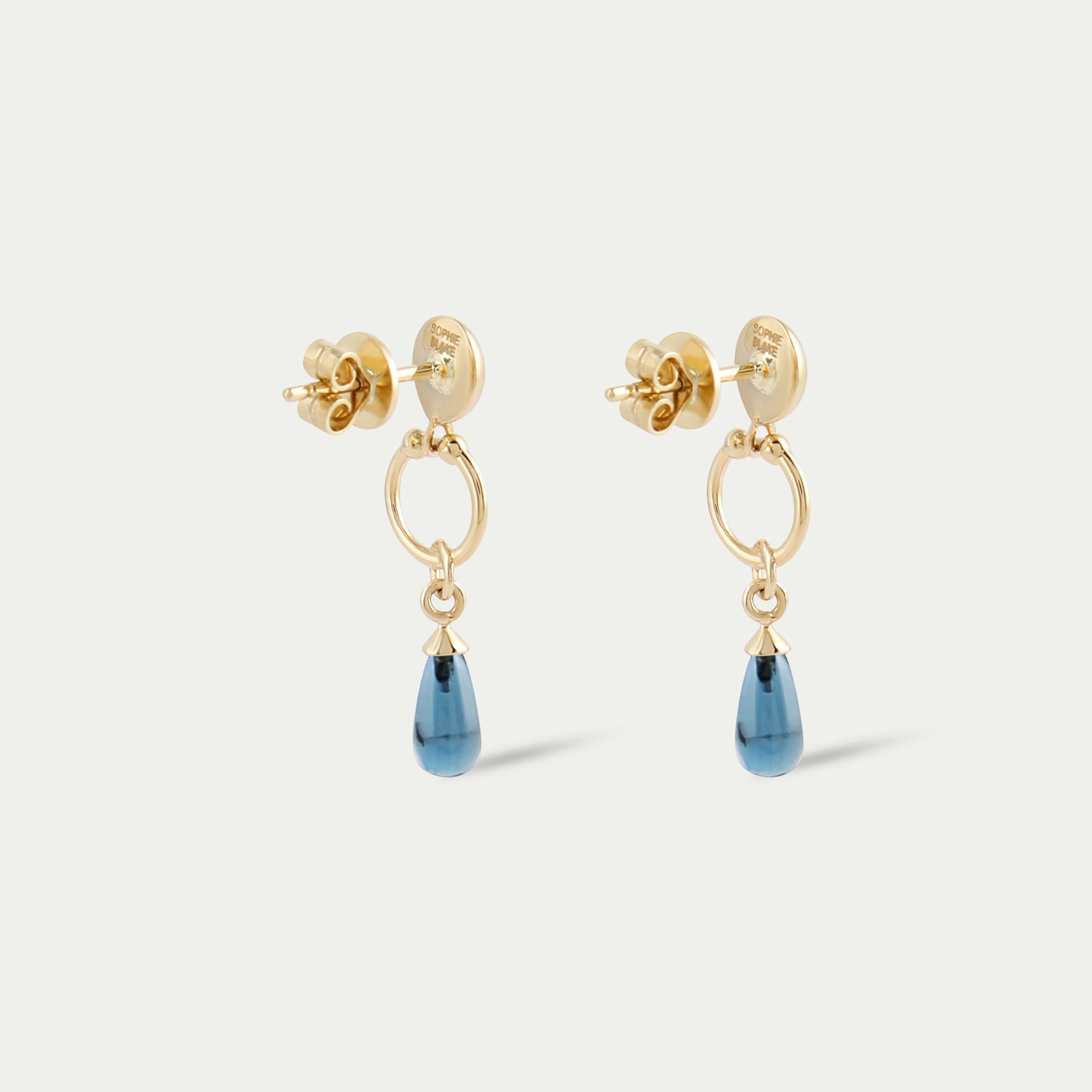 Claire Blue topaz earrings - 14k Gold