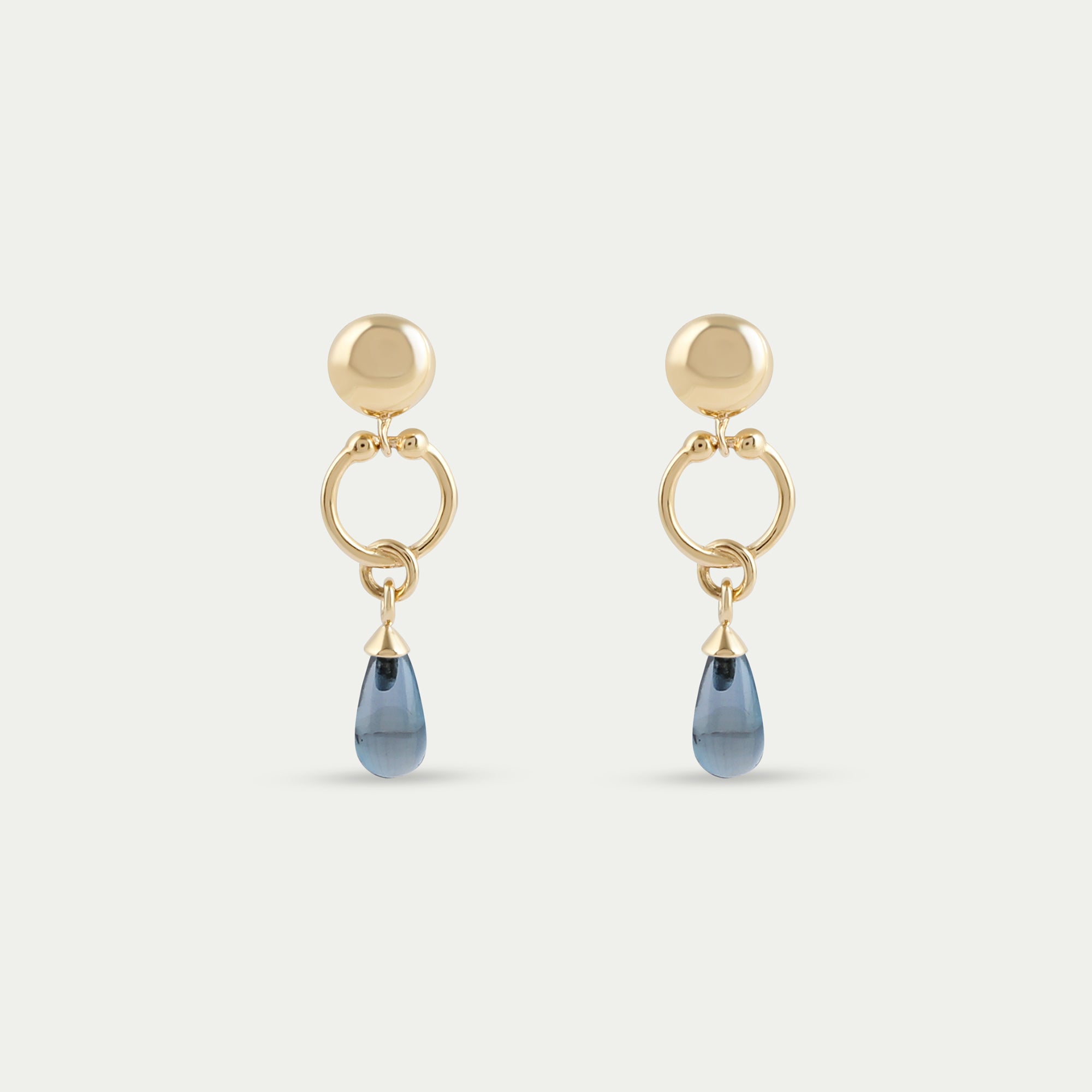 Claire Blue topaz earrings - 14k Gold