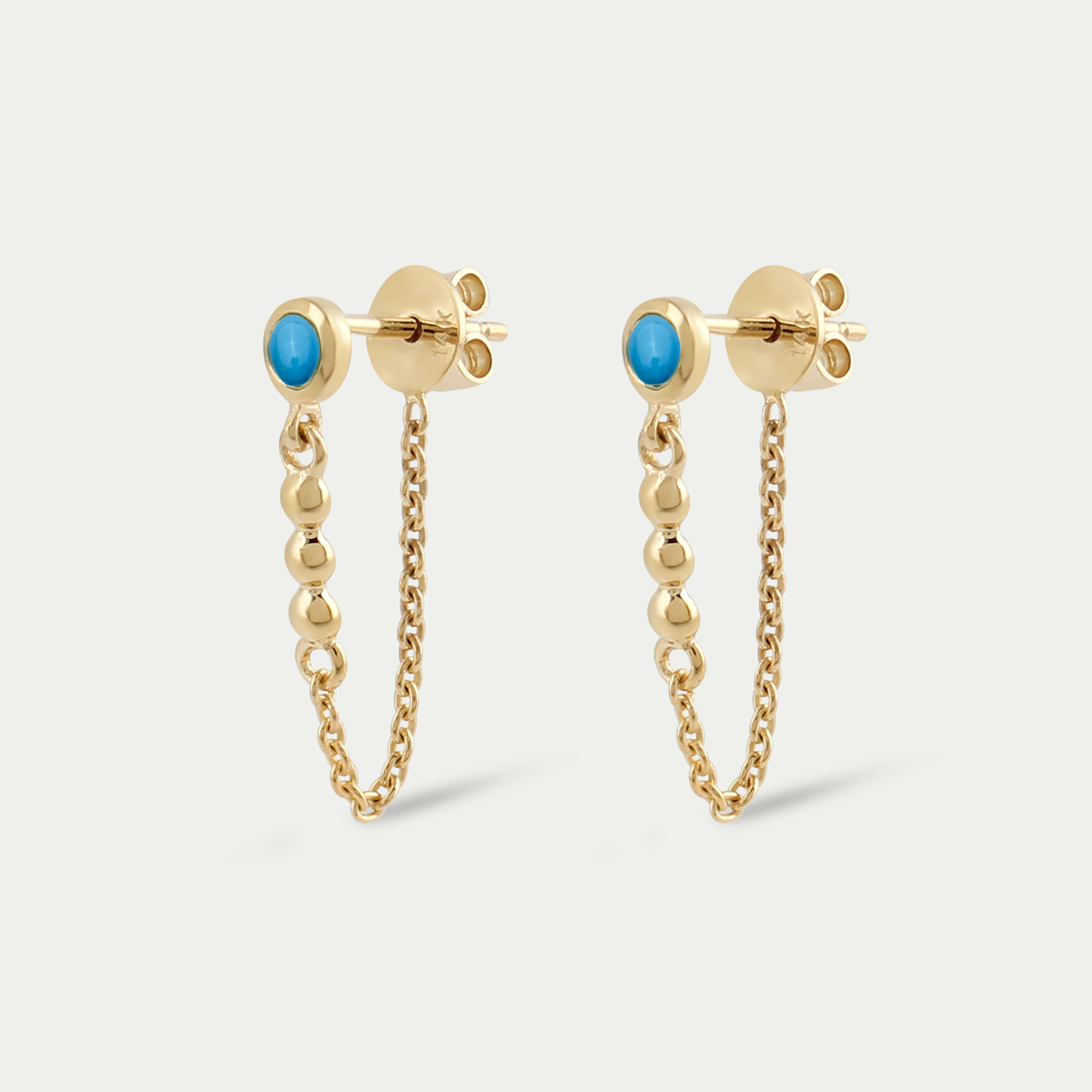 Sabrina Chain Huggies - Turquoise