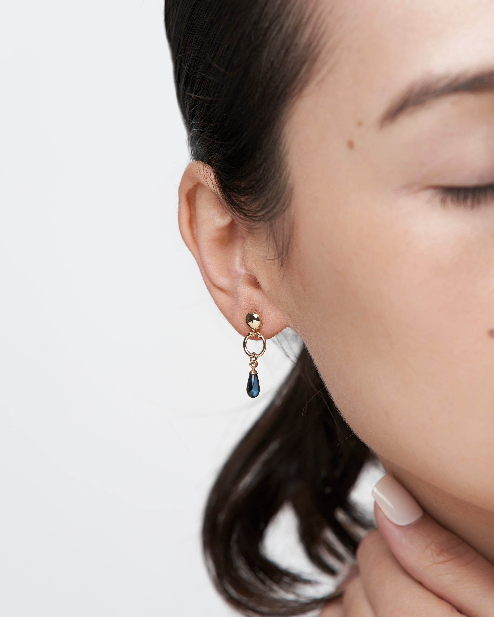 Claire Blue topaz earrings - 14k Gold