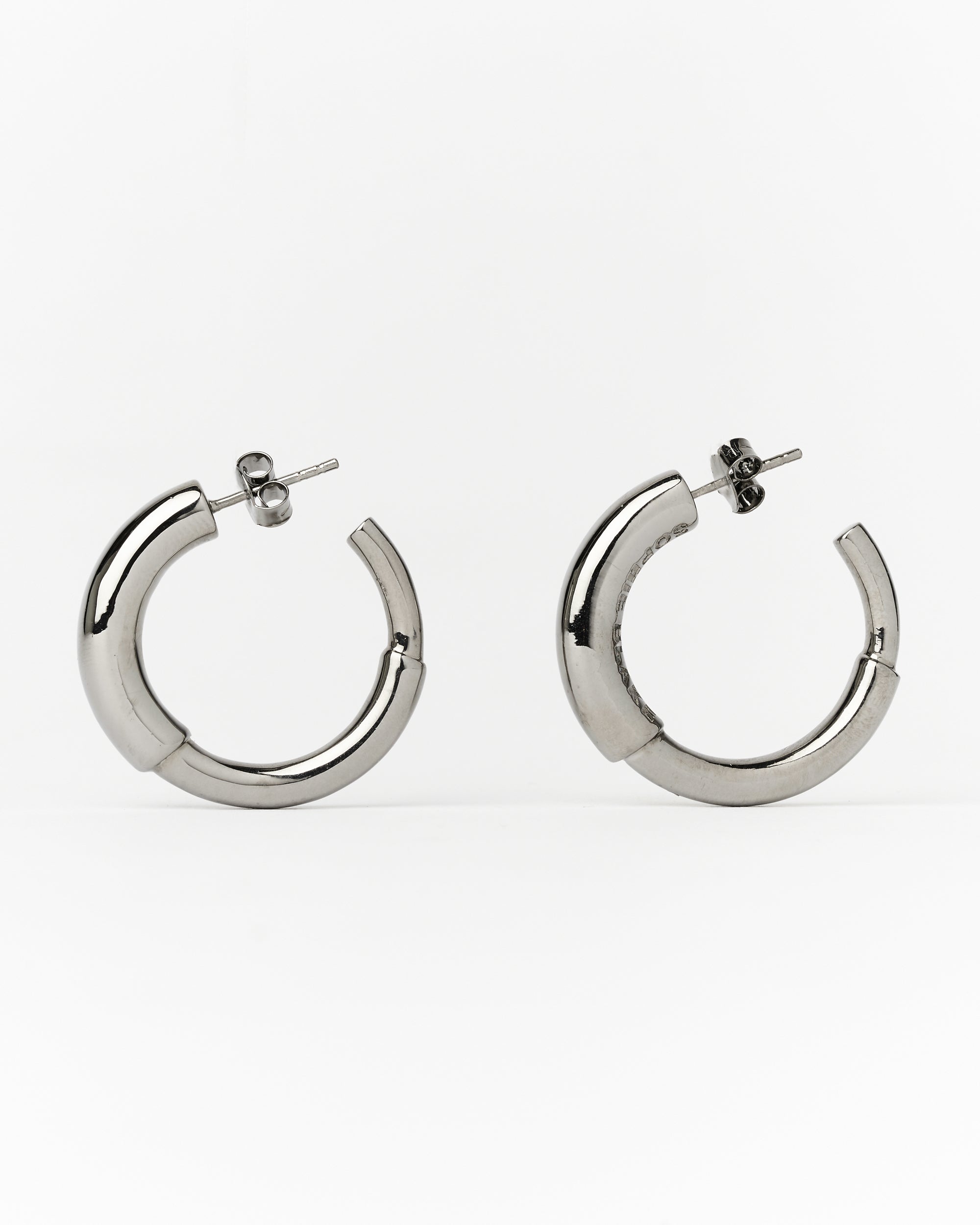 Small Maggie Hoops Gunmetal - PREORDER