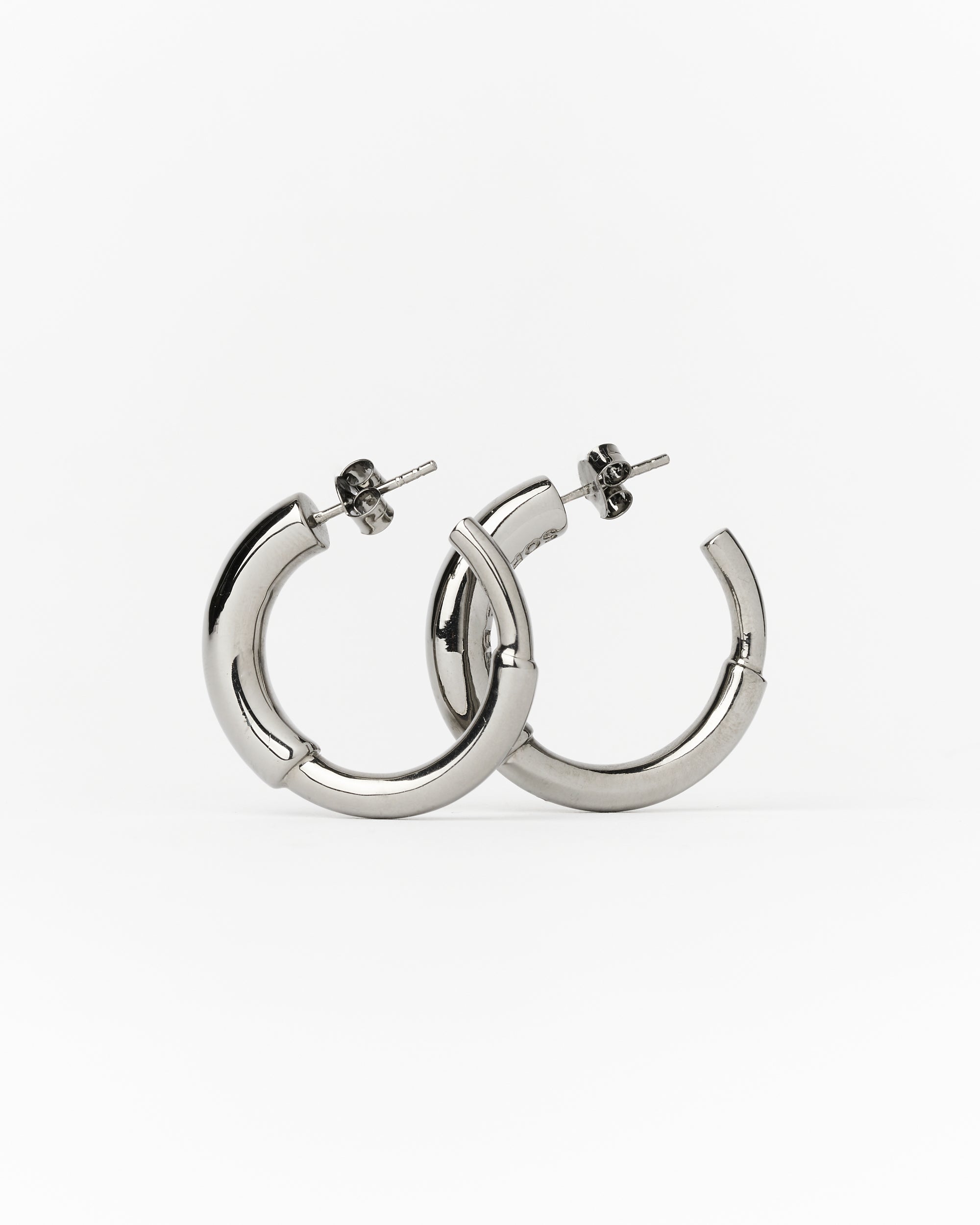 Small Maggie Hoops Gunmetal - PREORDER