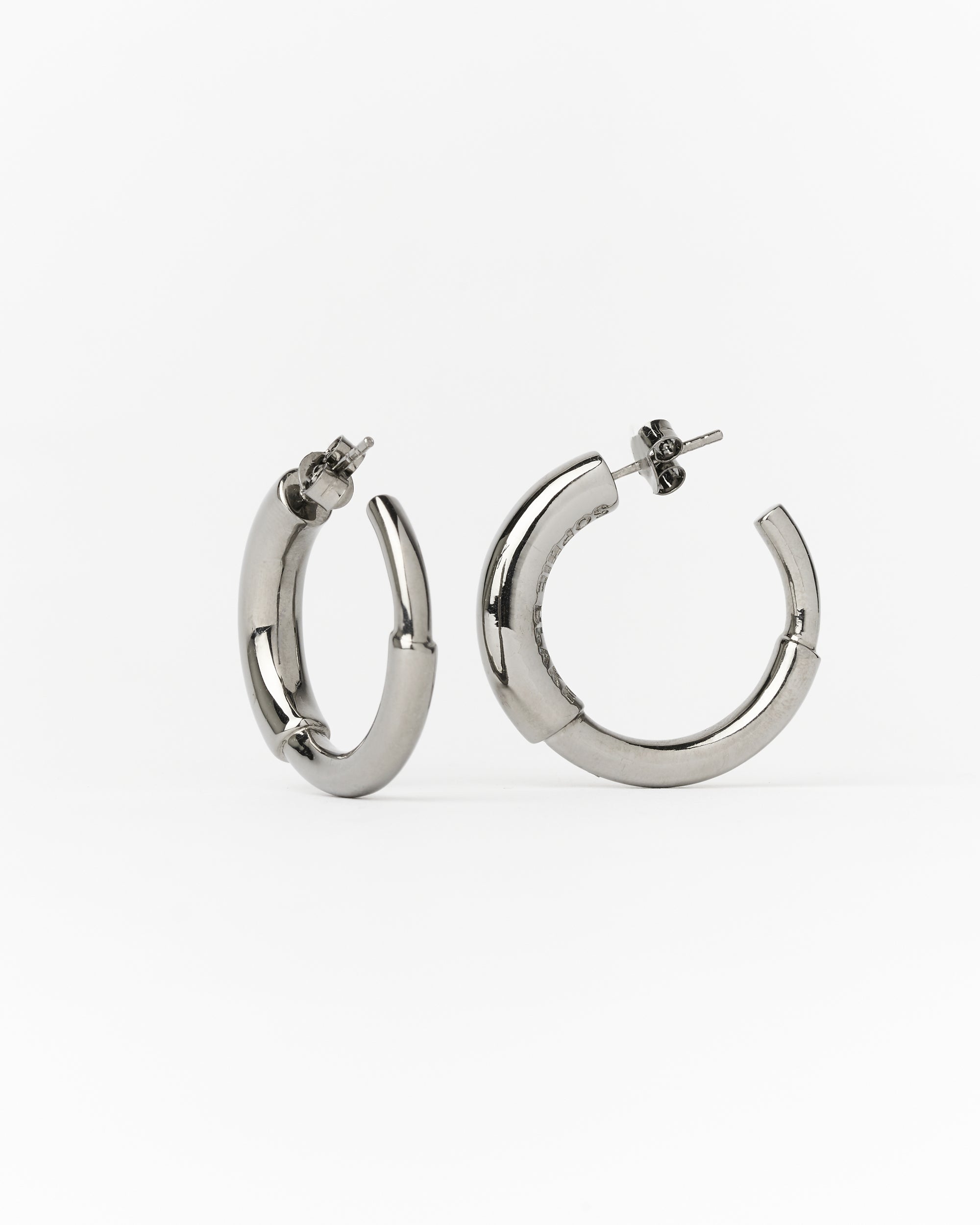 Small Maggie Hoops Gunmetal - PREORDER