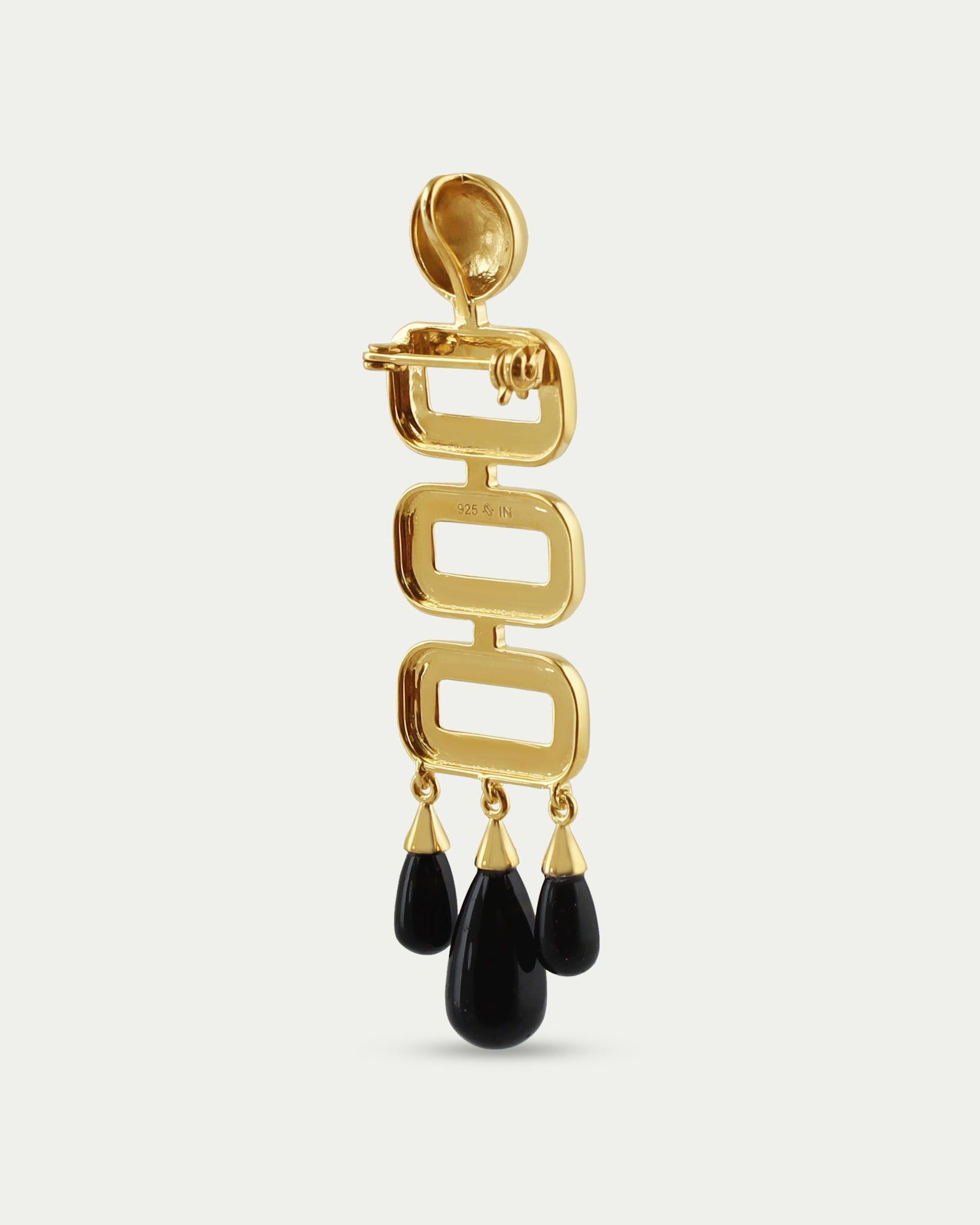 Marcela Brooch - Deco Onyx Brooch/Pendant