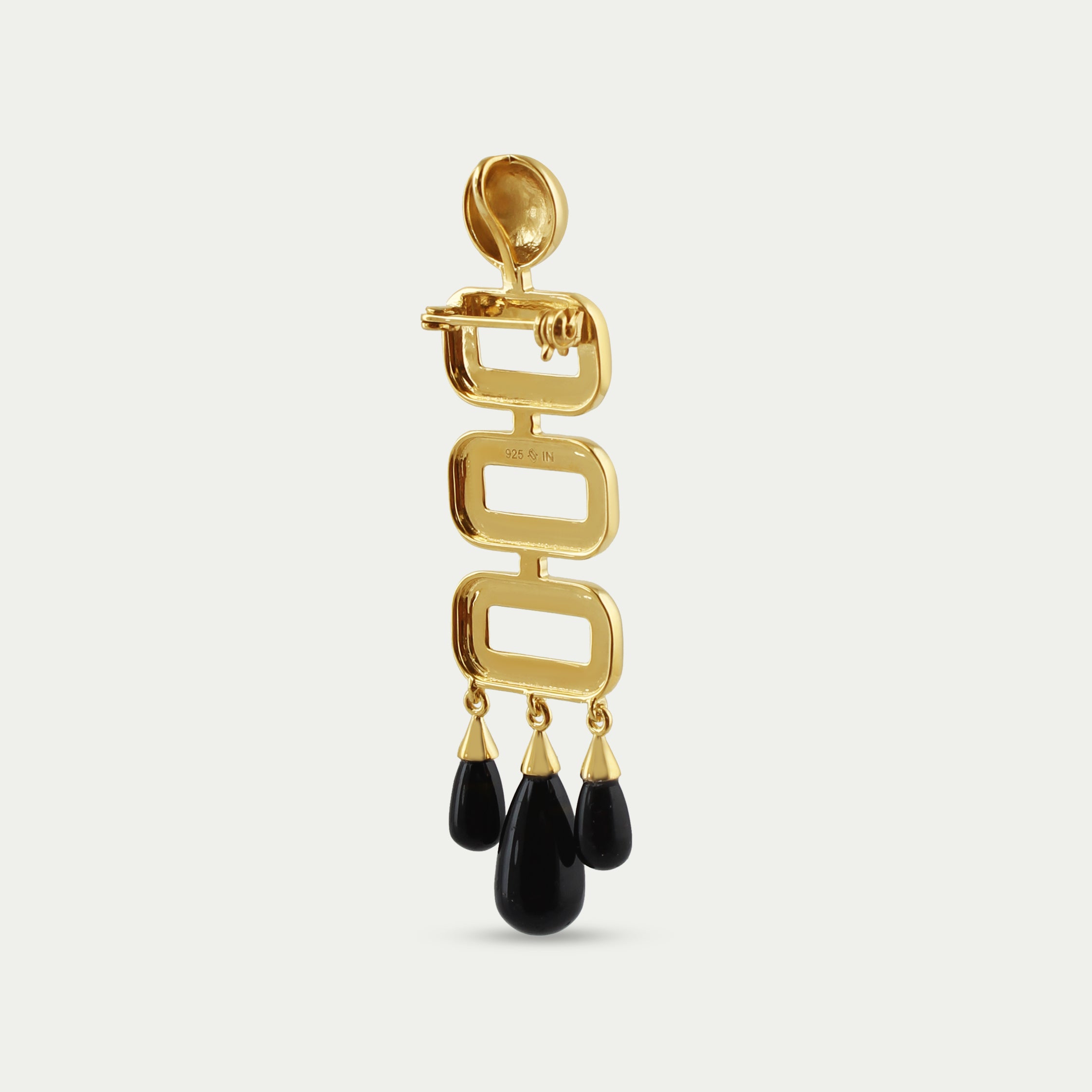 Marcela Brooch - Deco Onyx Brooch/Pendant