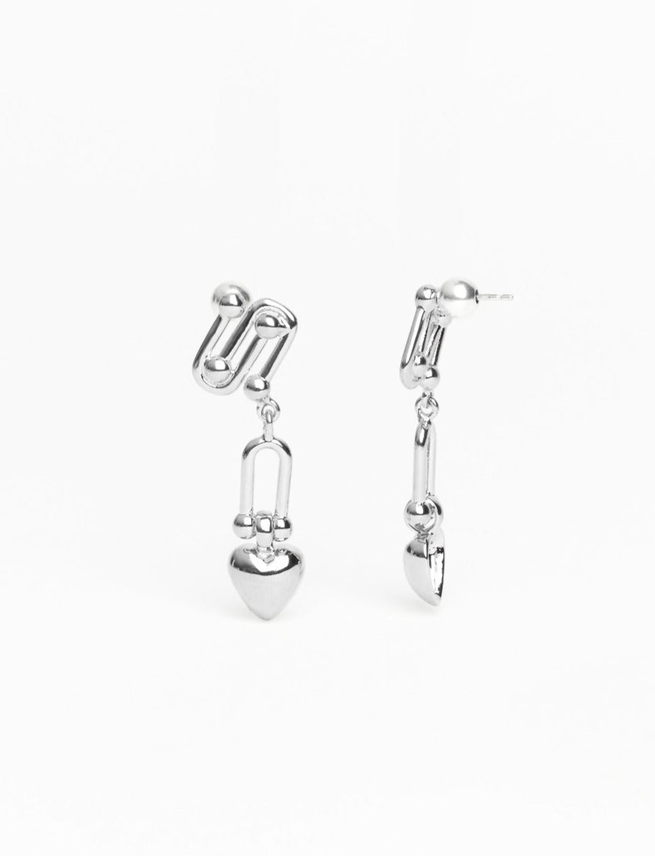 Damia Heart Earrings Silver