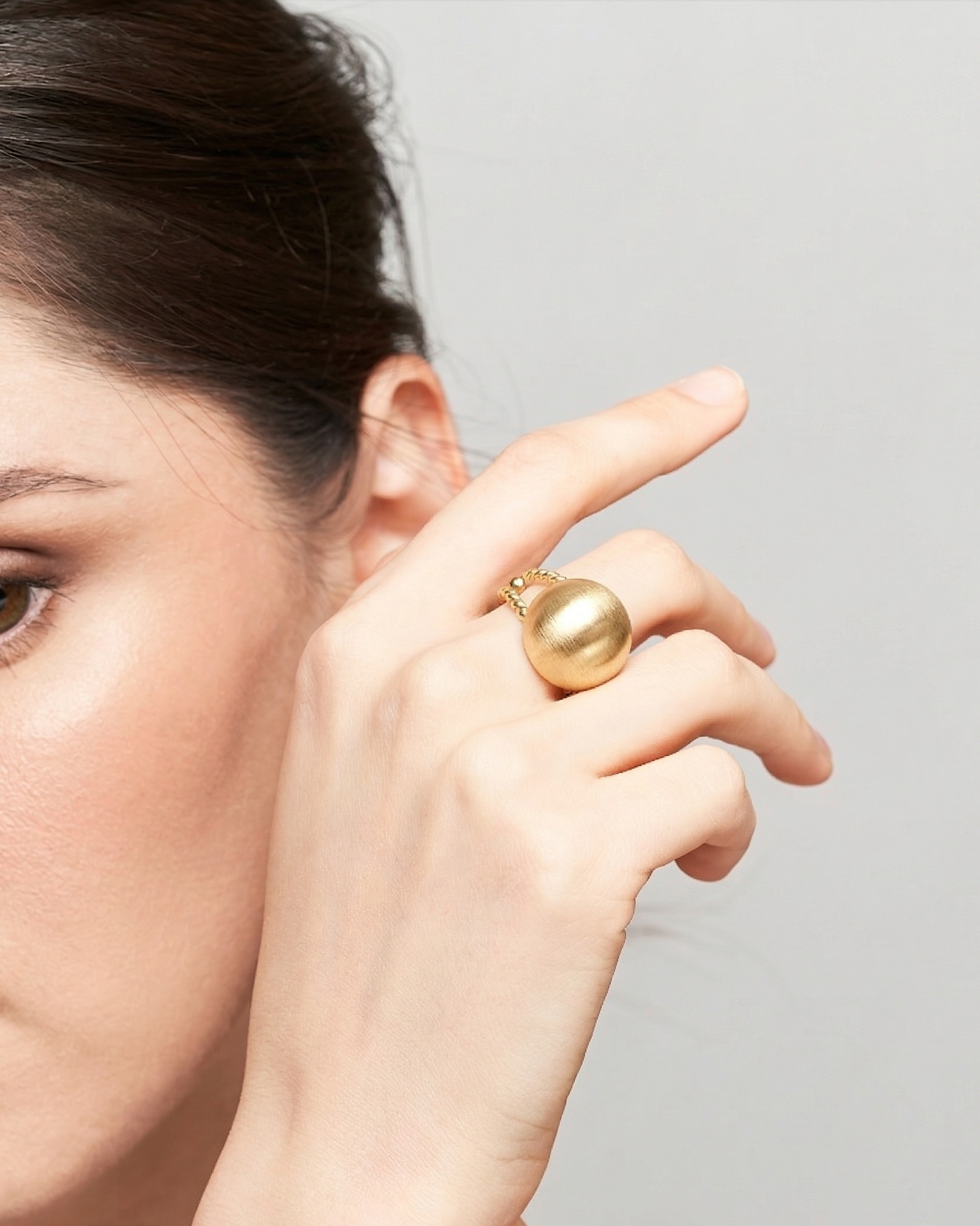 Zoe Dome Ring Brushed Gold