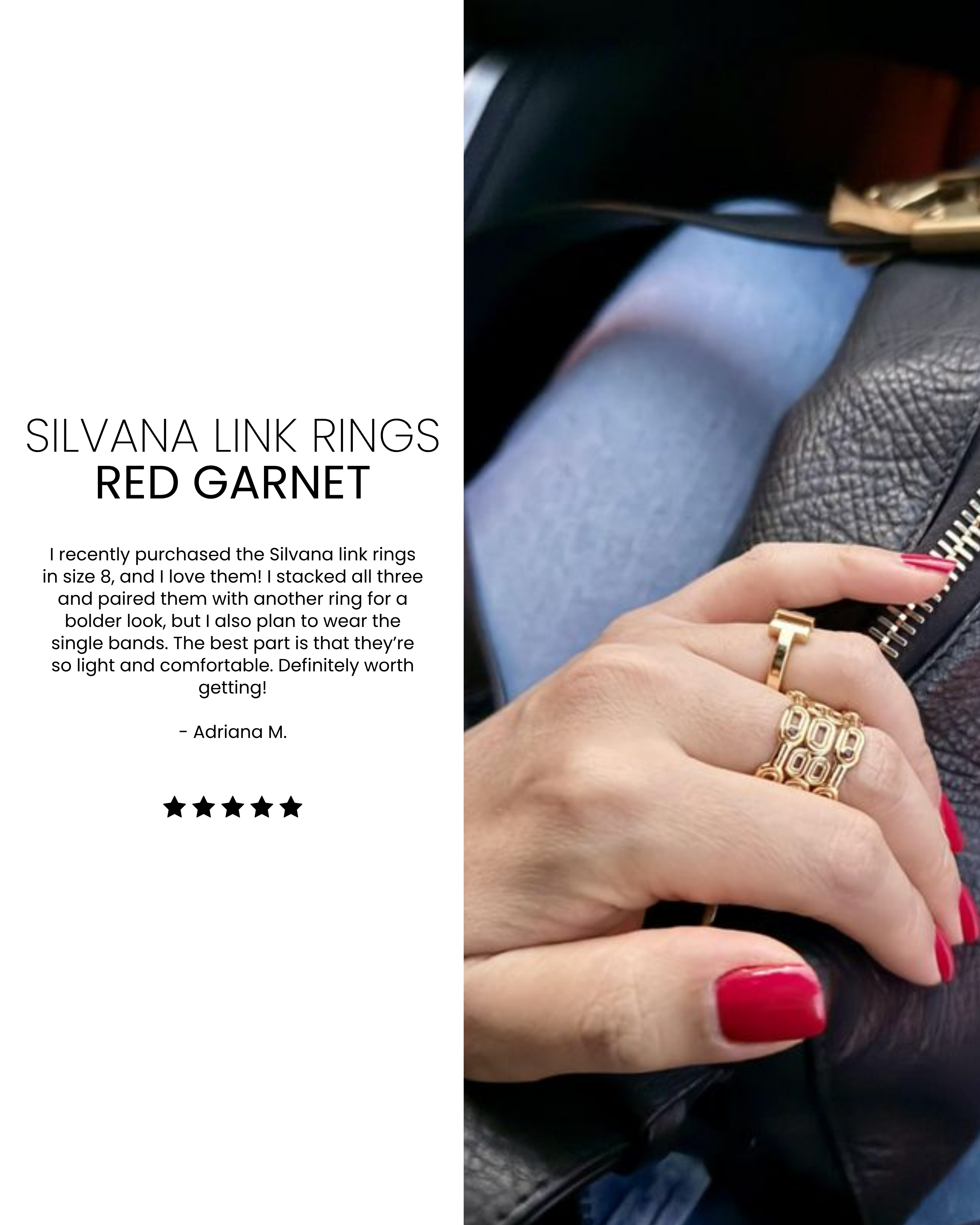 Silvana Link Rings - Red Garnet