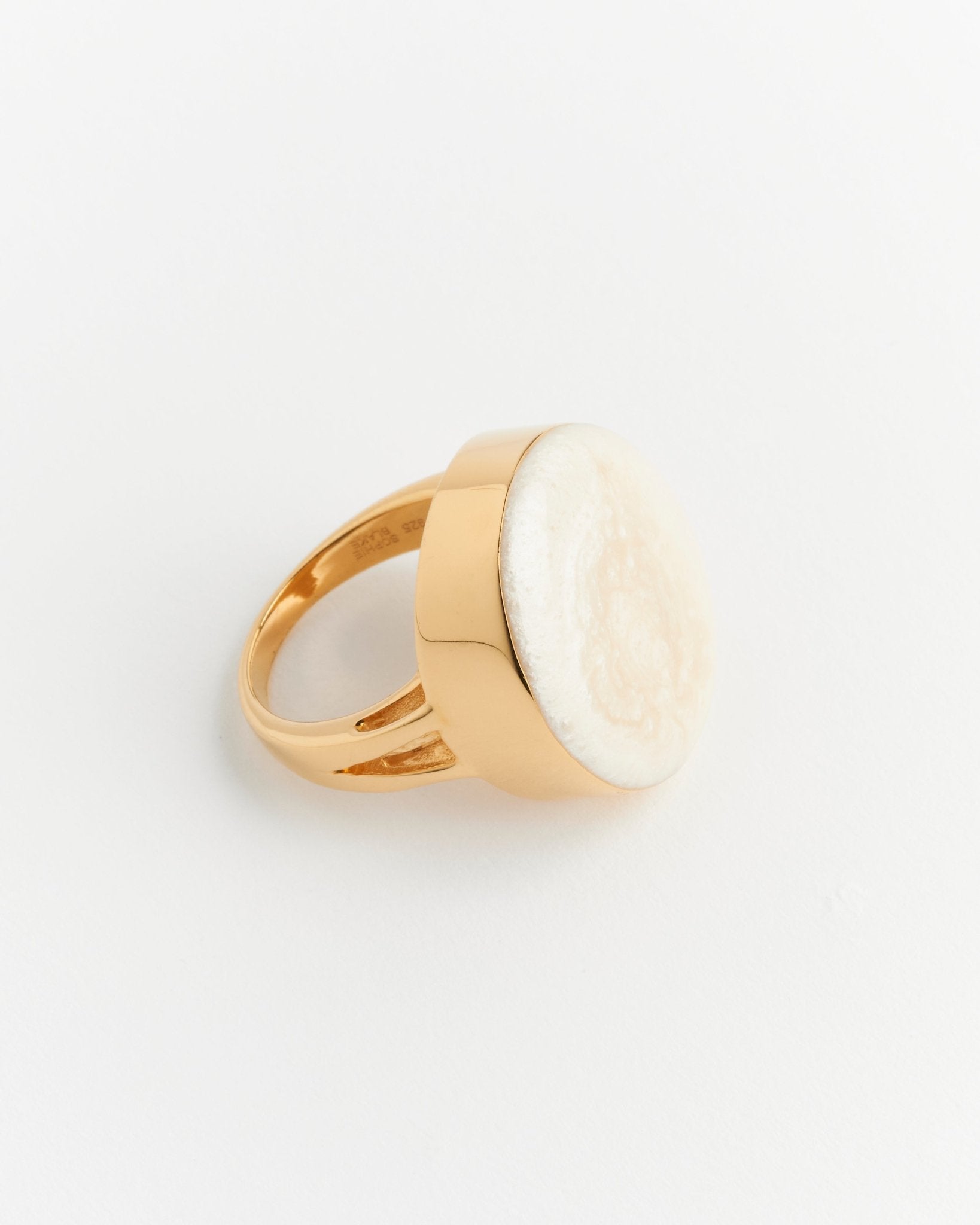 Adriana Ring - 14K Gold & Pearl Enamel - SOPHIE BLAKE NY