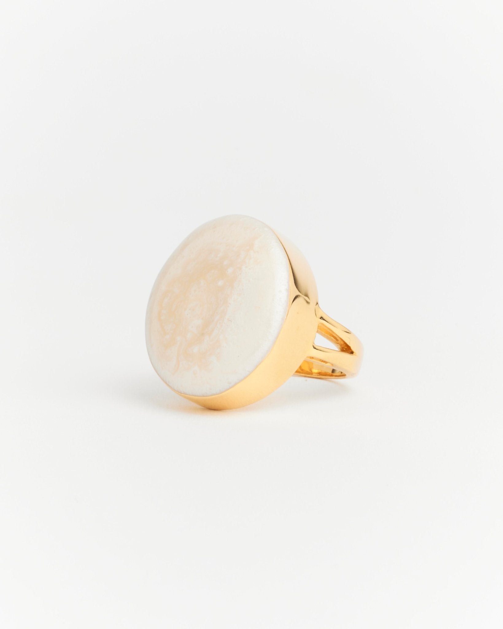 Adriana Ring - 14K Gold & Pearl Enamel - SOPHIE BLAKE NY