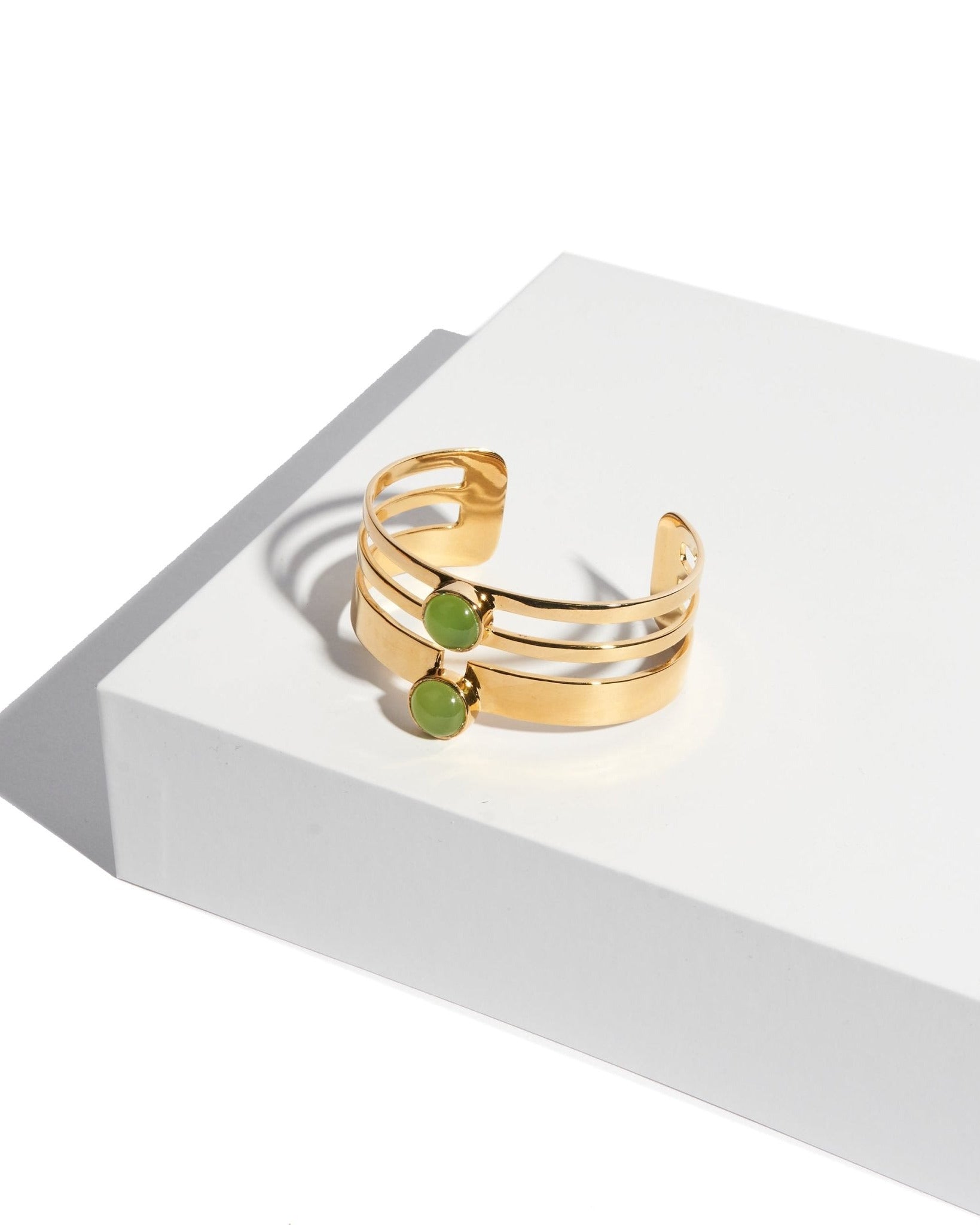 Alice Cuff - Gold with Green Chalcedony - SOPHIE BLAKE NY