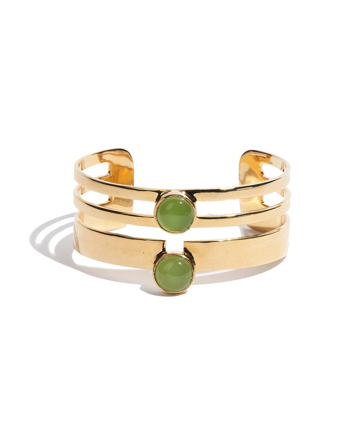 Alice Cuff - Gold with Green Chalcedony - SOPHIE BLAKE NY