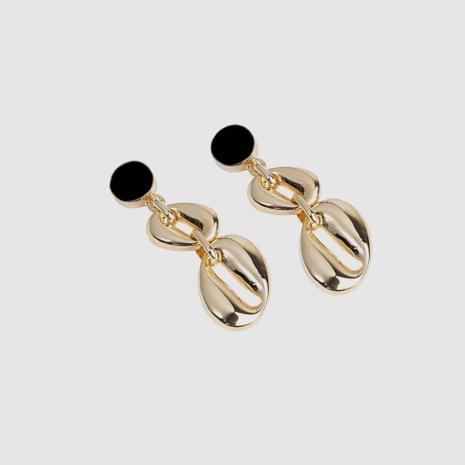 Florence Earrings - 14k Gold and Onyx Enamel - SOPHIE BLAKE NY