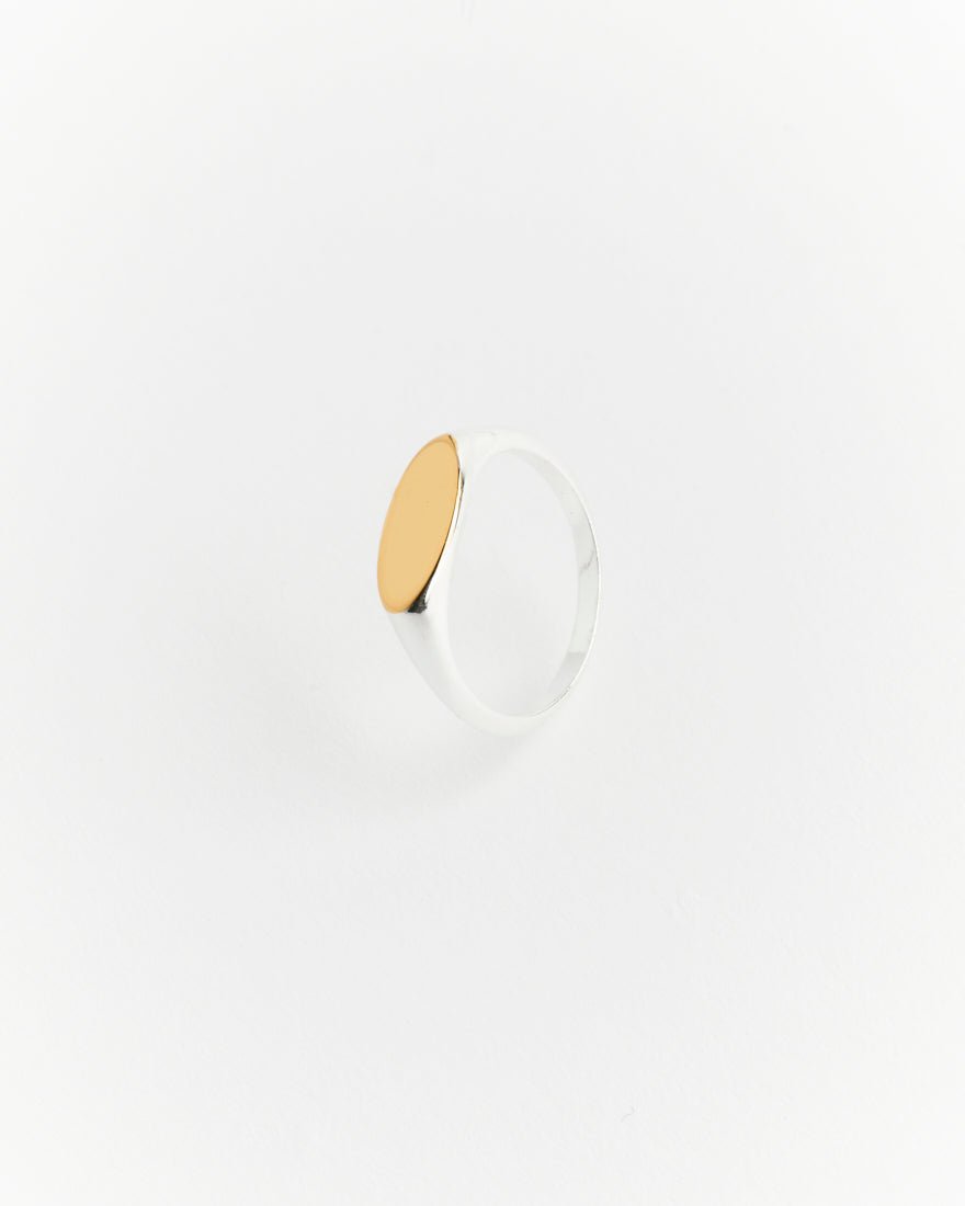 Jade Two-tone Ring - 925 Silver/14K Gold finish - SOPHIE BLAKE NY