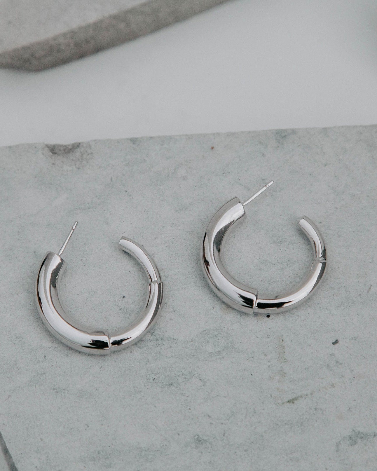 Medium Maggie Hoops - Silver Finish - SOPHIE BLAKE NY