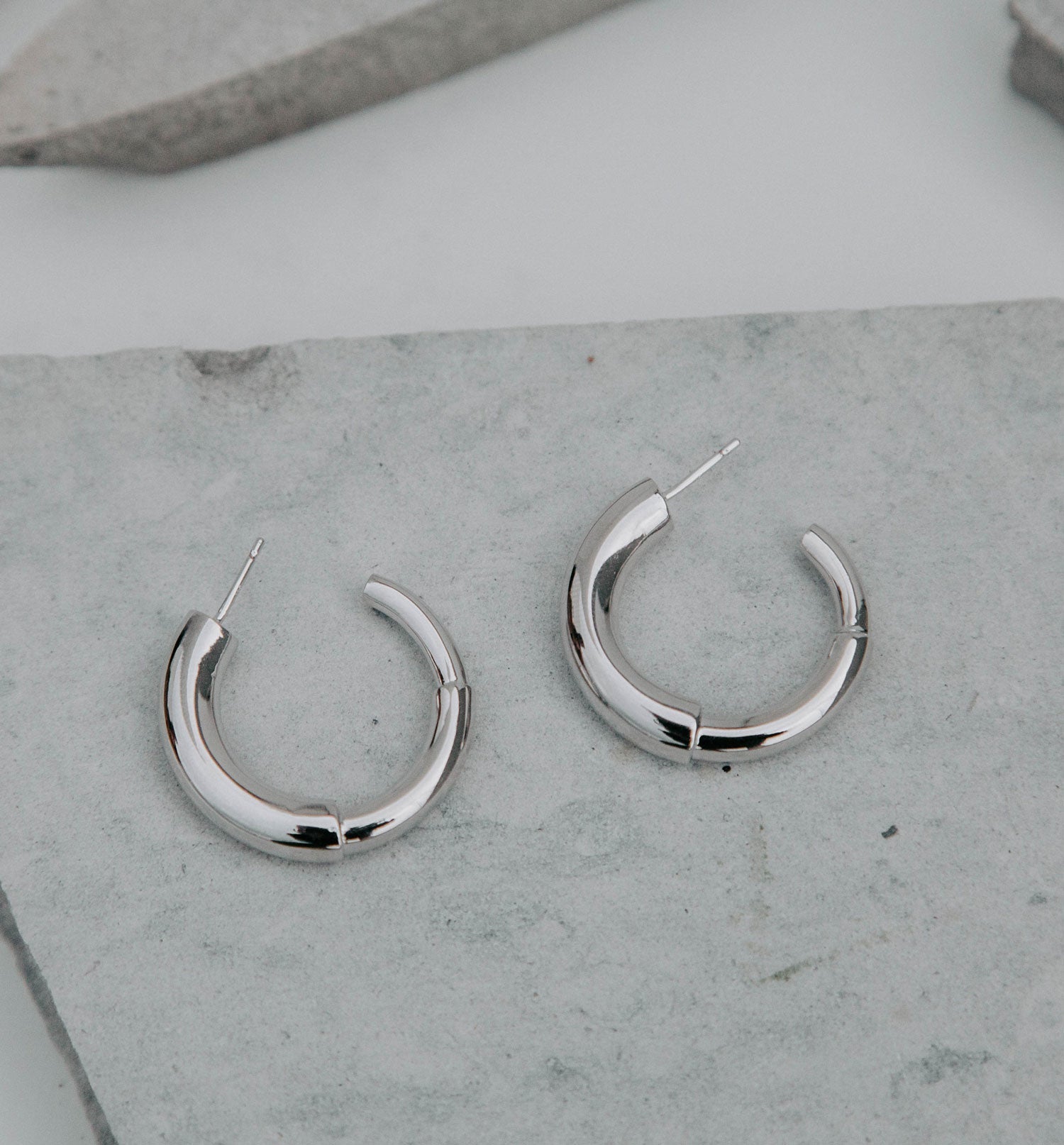 Medium Maggie Hoops - Silver Finish - SOPHIE BLAKE NY